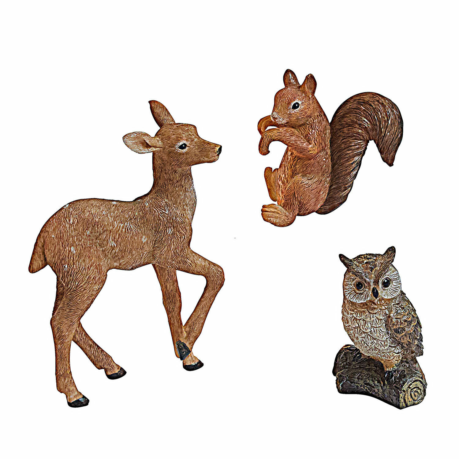 Lot de 3 animaux de la forêt décoratifs Vionique