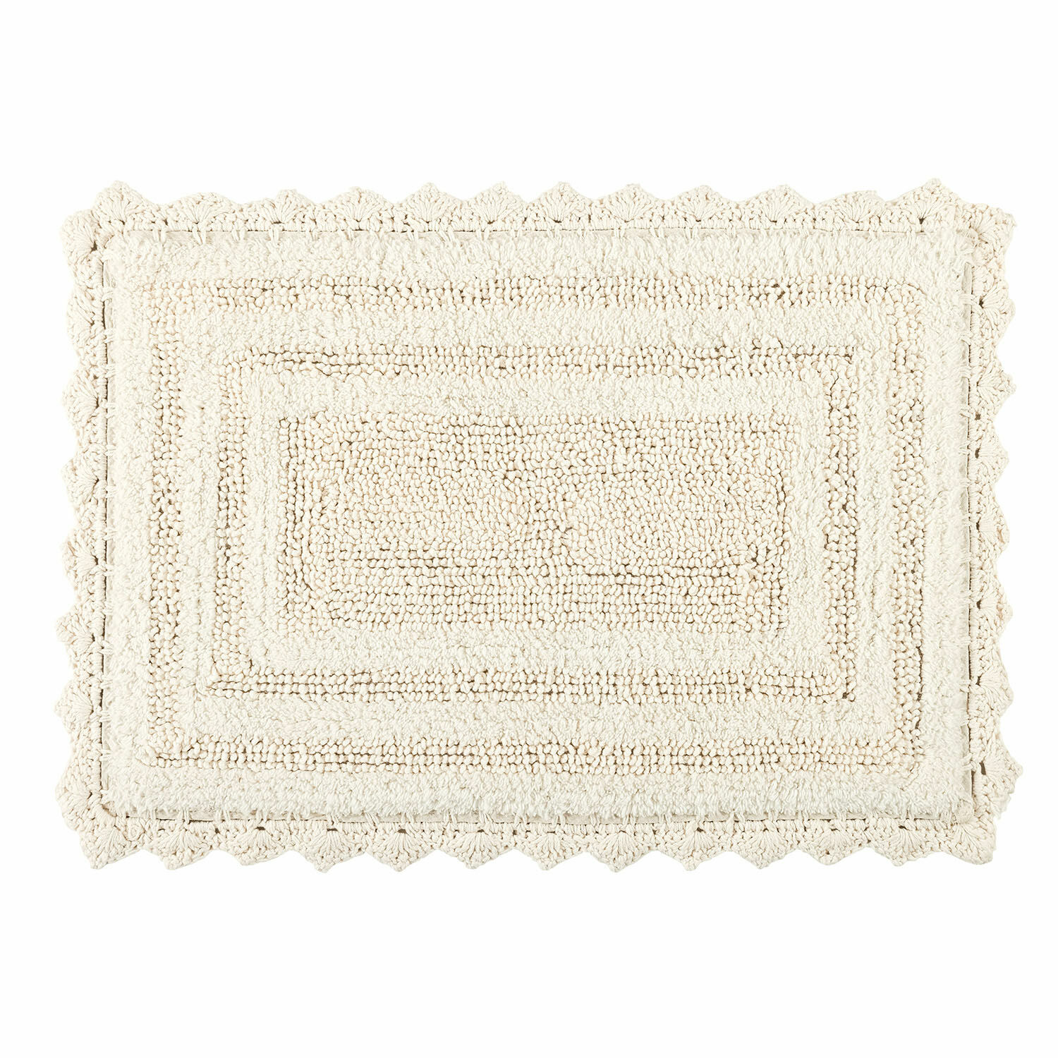 crème Tapis de bain Yalexir crème en coton doux, antidérapant et absorbant pour salle de bain