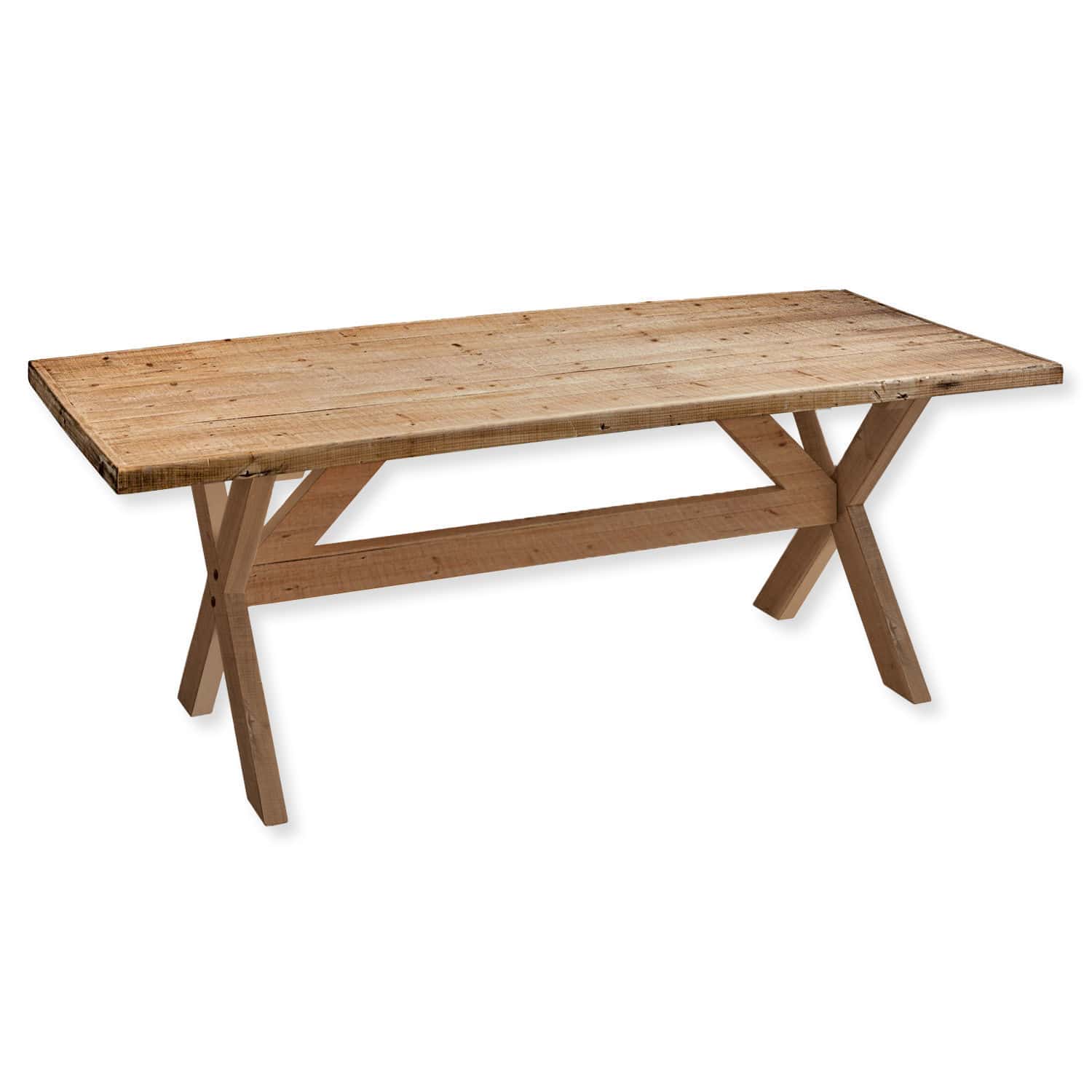Table Covington en bois brun au style rustique, idéale pour salle à manger et salon