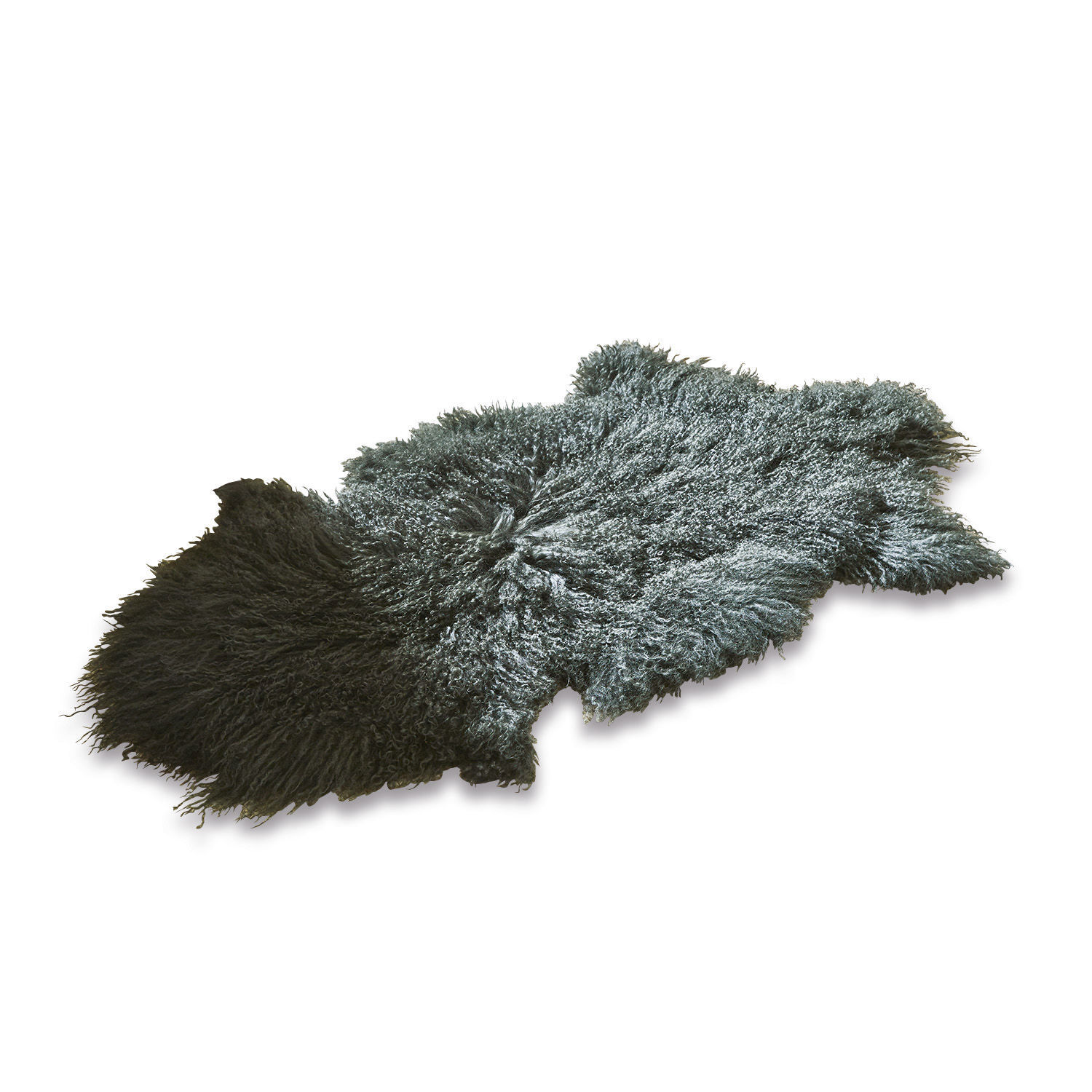 vert Peau de mouton verte douce à poils longs, tapis naturel pour intérieur, accessoire chaleureux