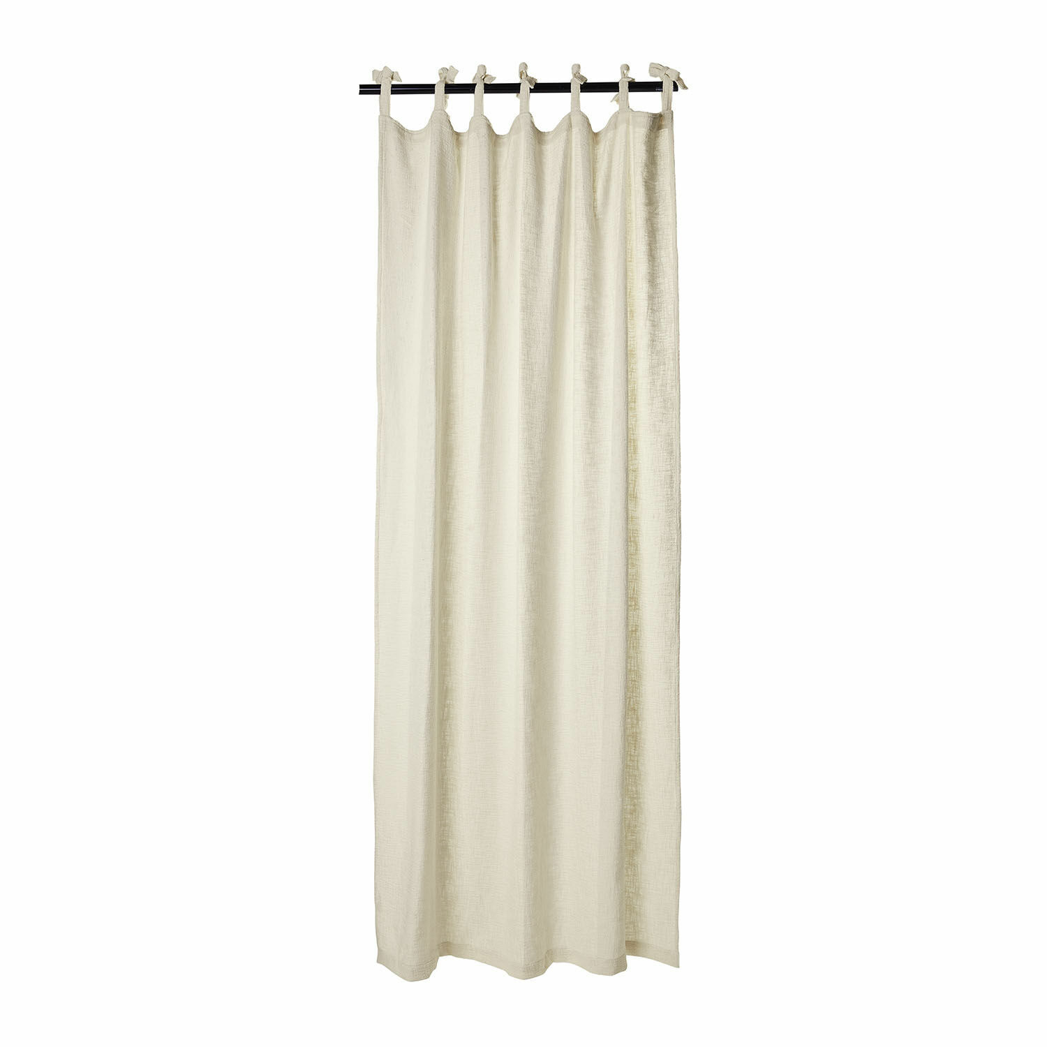 Voilage Maddison Rideau beige en tissu naturel avec boucles nouées, décoration élégante pour la maison