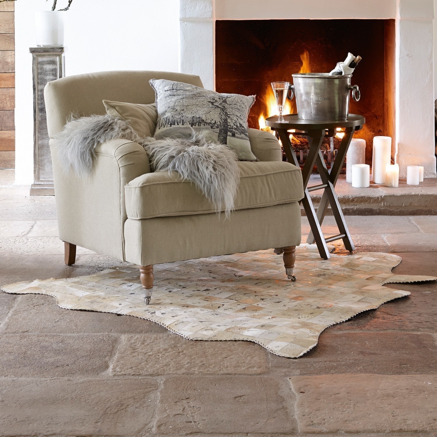 Tapis en peau de vache Wilbert