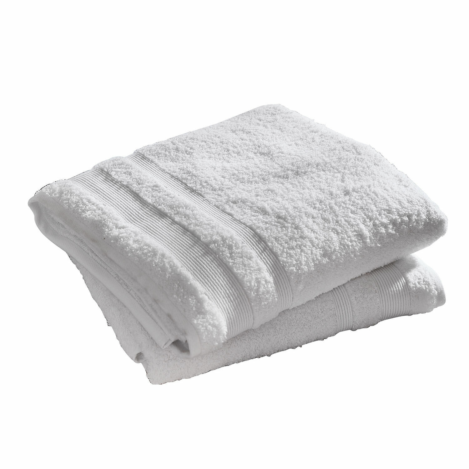 blanc Lot de 2 serviettes de bain blanches en coton doux, parfaites pour salle de bain et spa