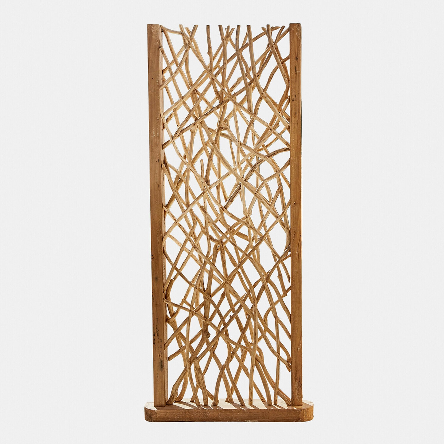 Paravent Sivenas Paravent décoratif en bois naturel clair avec motif ajouré pour décoration intérieure moderne