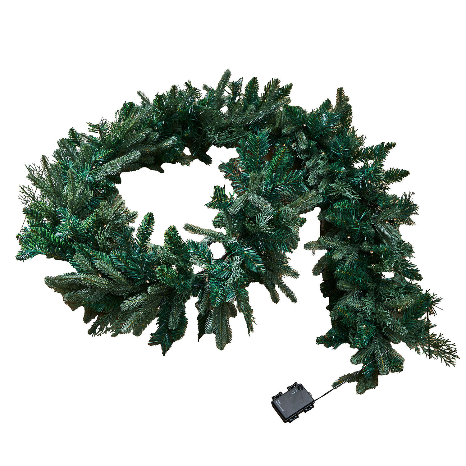 Guirlande LED Solvika Couronne de Noël artificielle verte en branches de sapin avec éclairage LED à piles