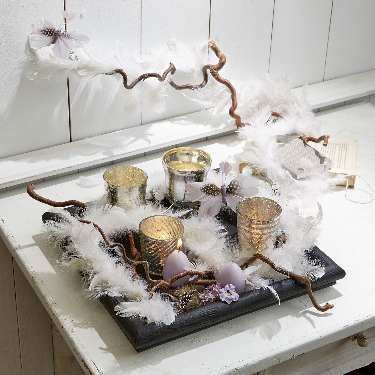 Lot de 2 guirlandes en plumes Siseur