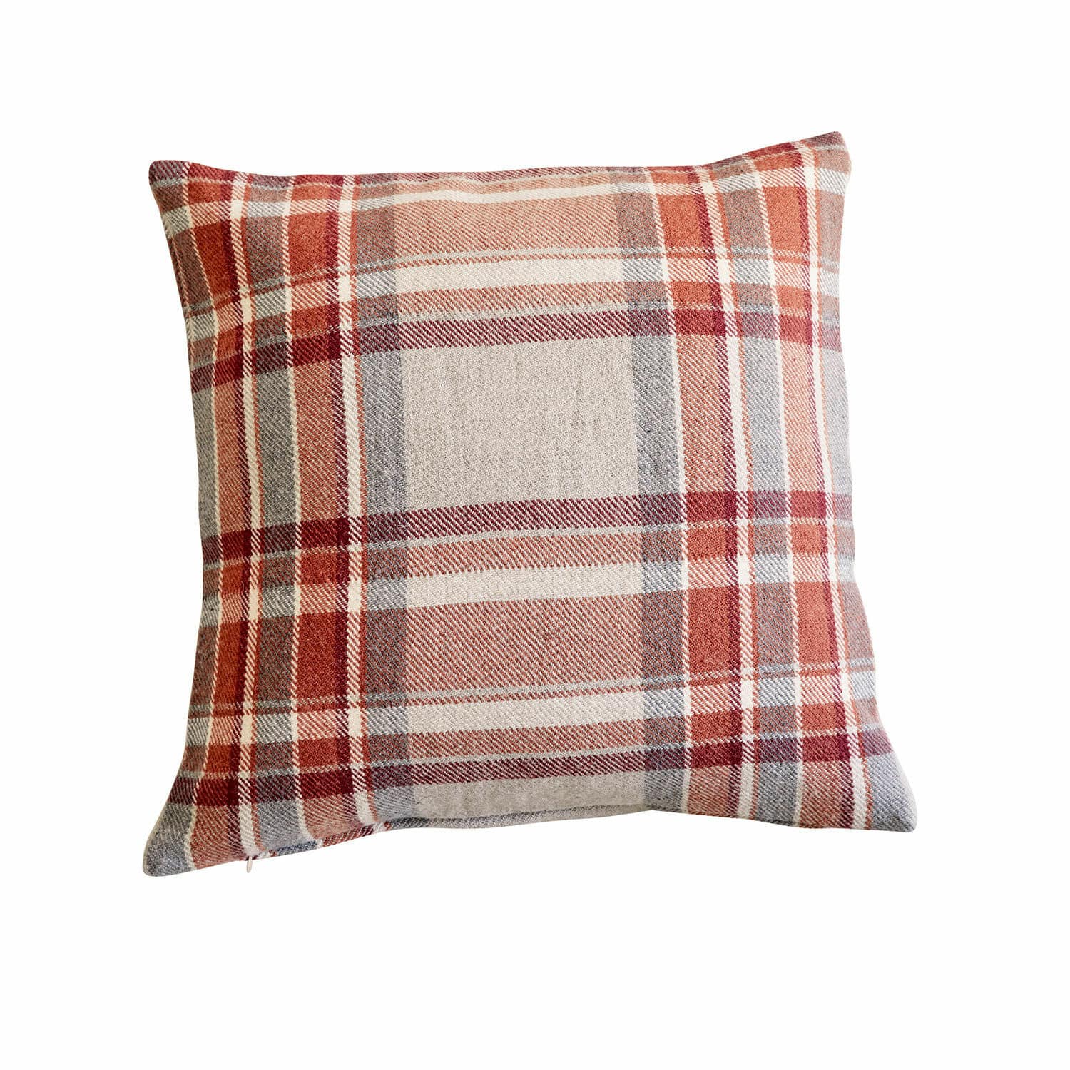 Housse de coussin Tartan Coussin décoratif à carreaux rouges et gris en tissu doux pour salon confortable