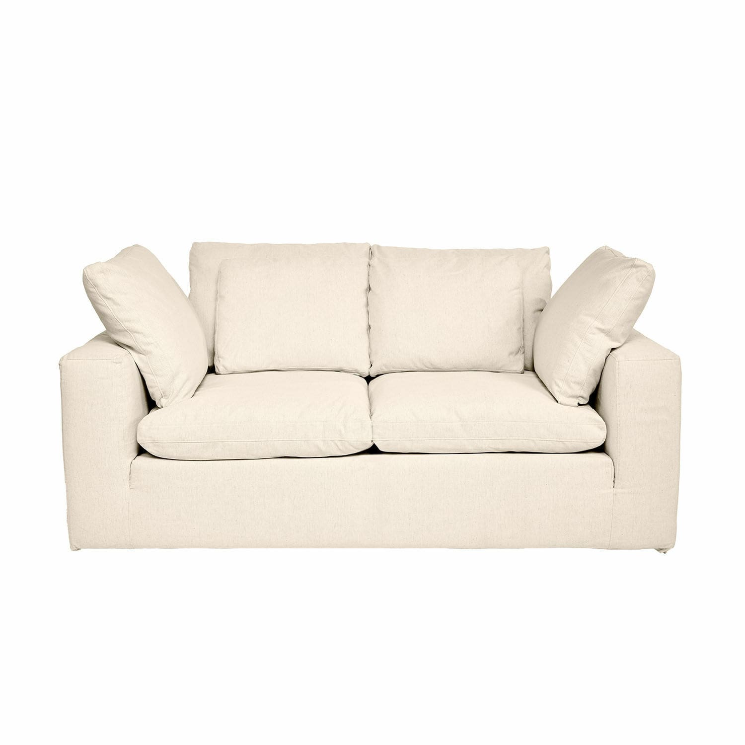 Canapé Xavreille crème en tissu, canapé confortable pour salon, meuble moderne pour détente