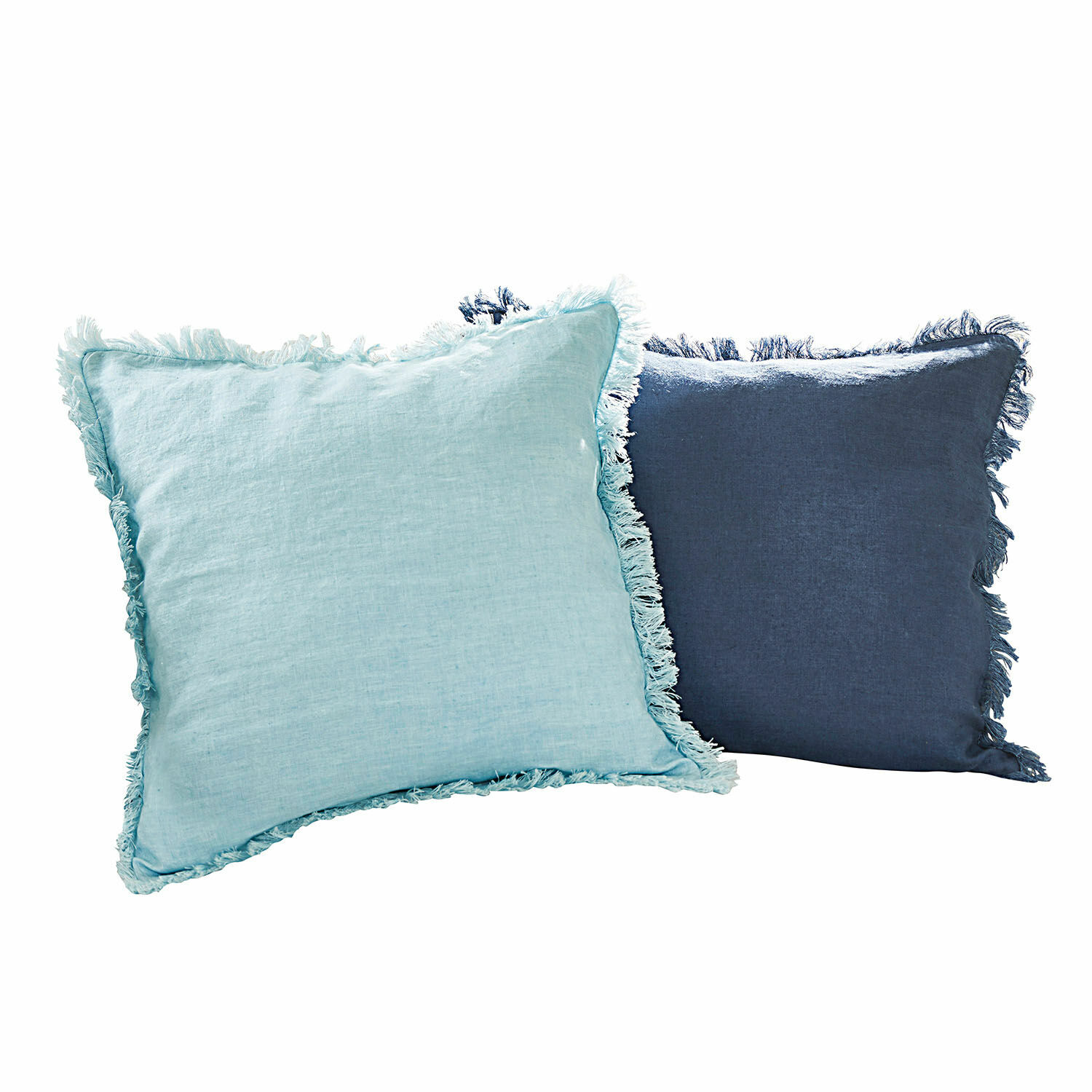 turquoise/bleu Lot de 2 housses de coussin Quebo en lin turquoise et bleu pour décoration intérieure élégante