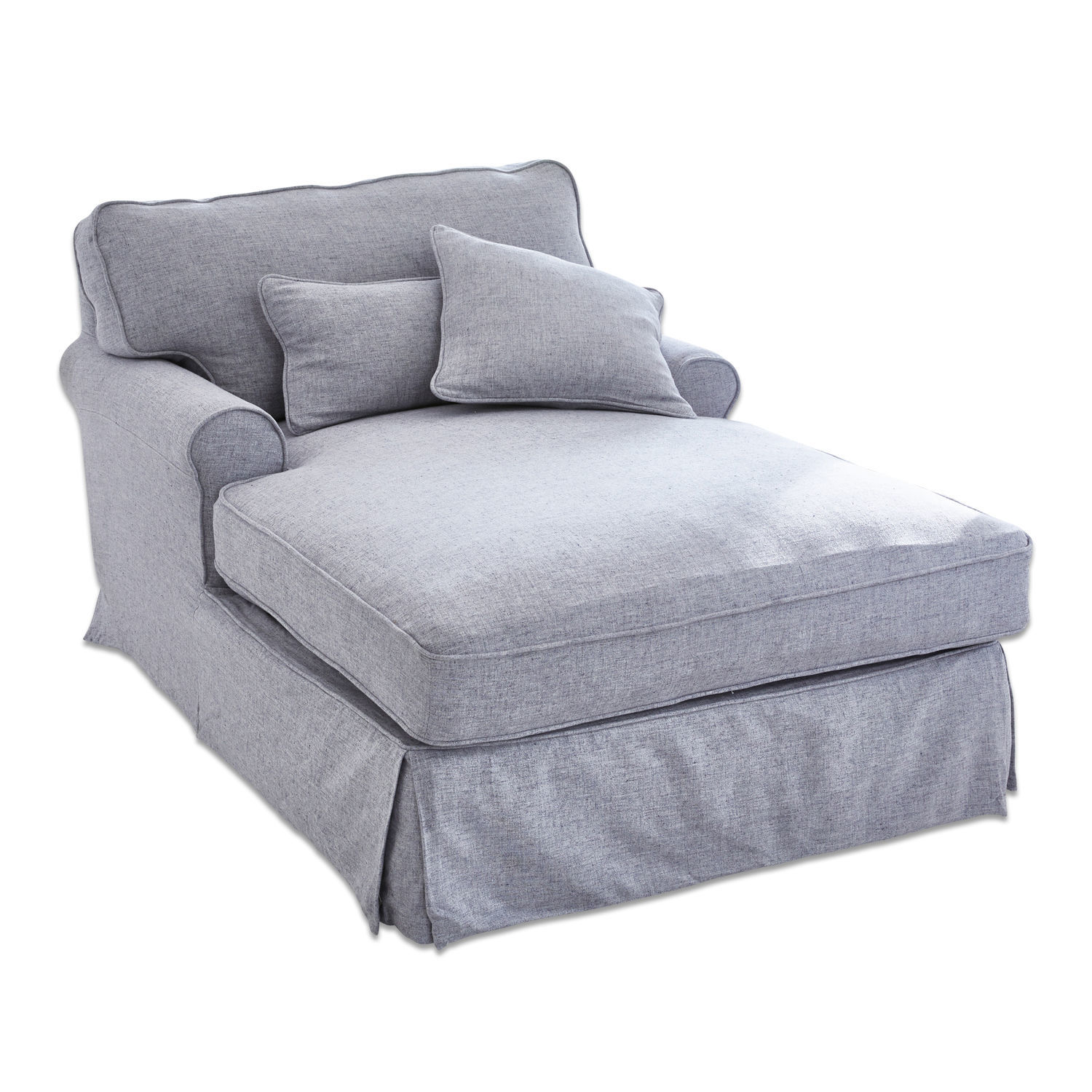 Chaiselongue Compton en tissu bleu clair avec coussins moelleux pour un confort optimal