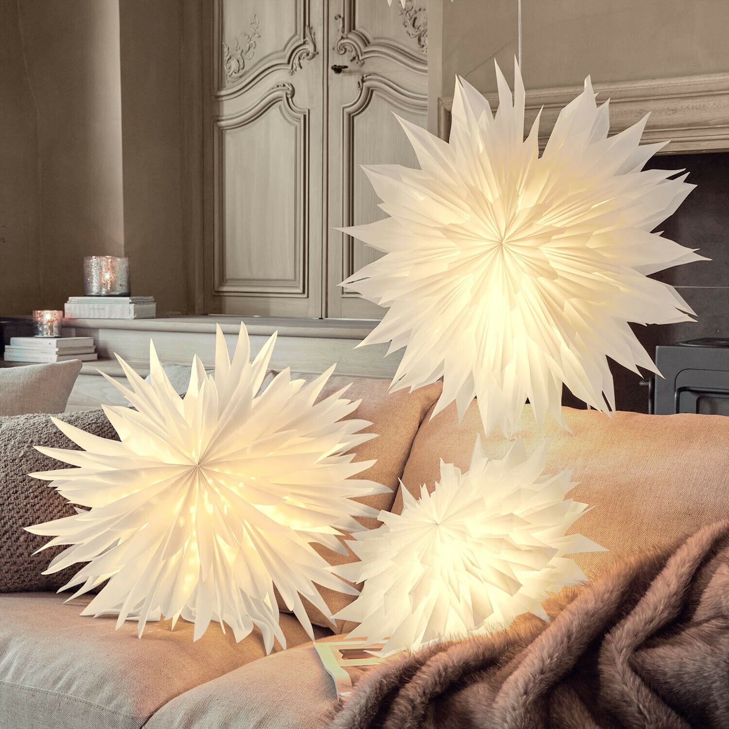 Étoile lumineuse en papier Ylmera