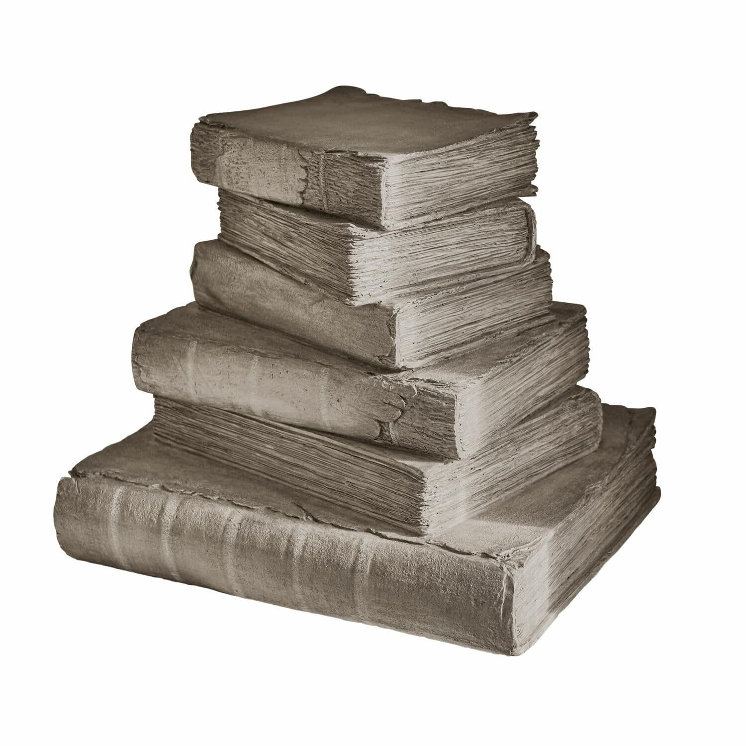 Livres décoratifs Fjardo Pile de livres anciens décoratifs en nuances de gris sur fond blanc pour décoration intérieure