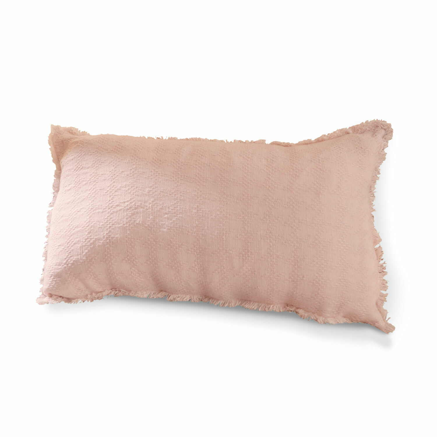 Housse de coussin Saavreda Coussin décoratif rectangulaire rose en tissu doux avec franges sur les bords
