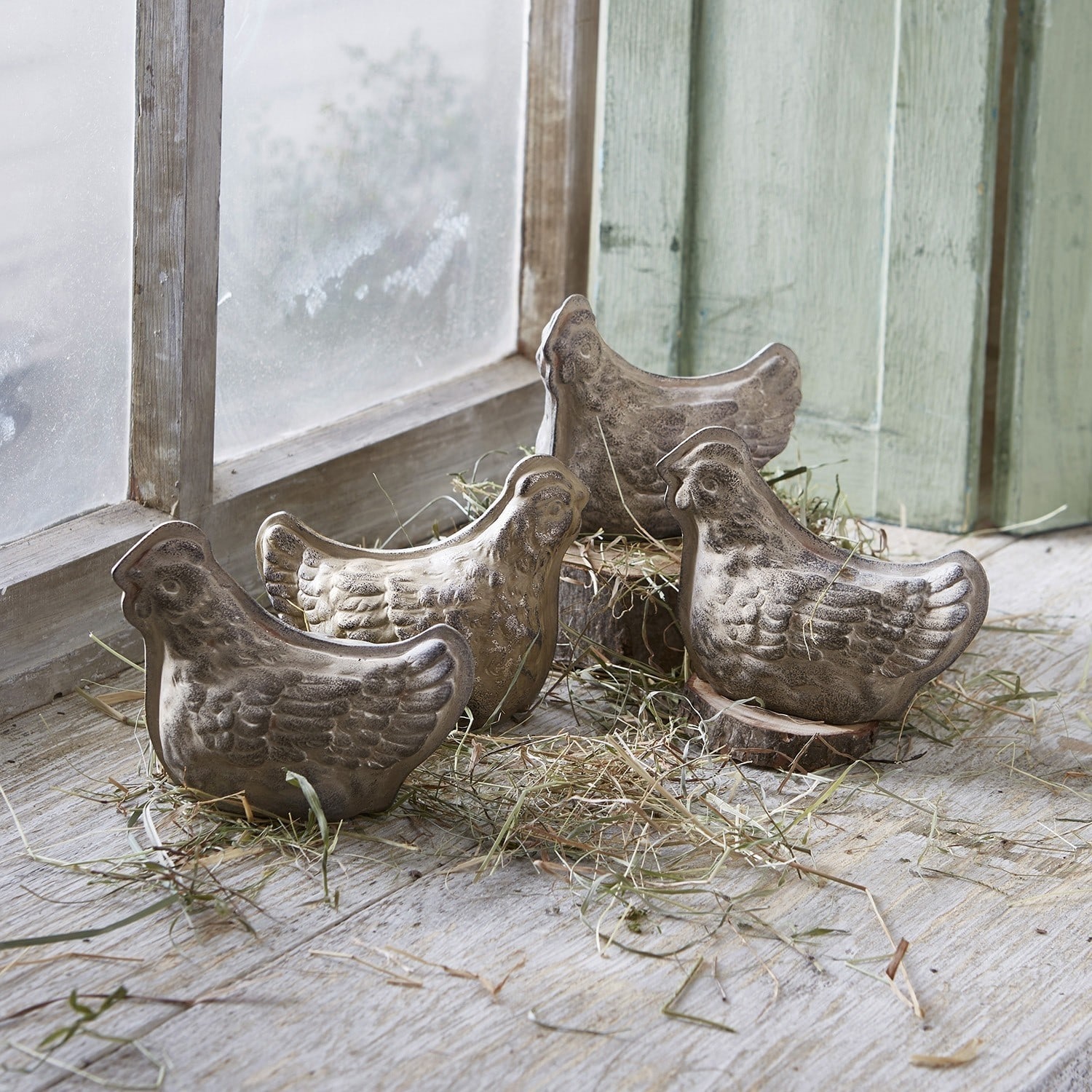 Lot de 4 poules décoratives Henrietta