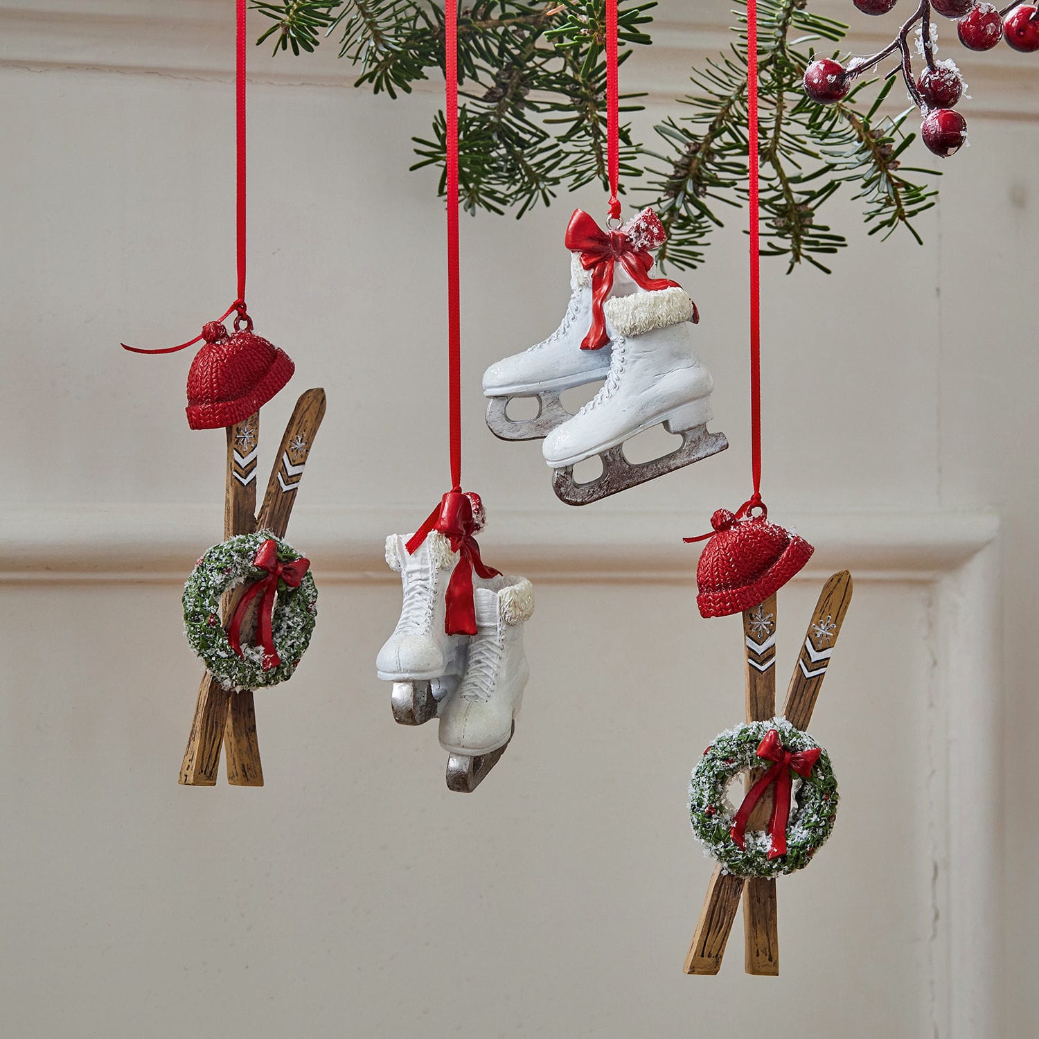 Lot de 4 décorations à suspendre Papeta