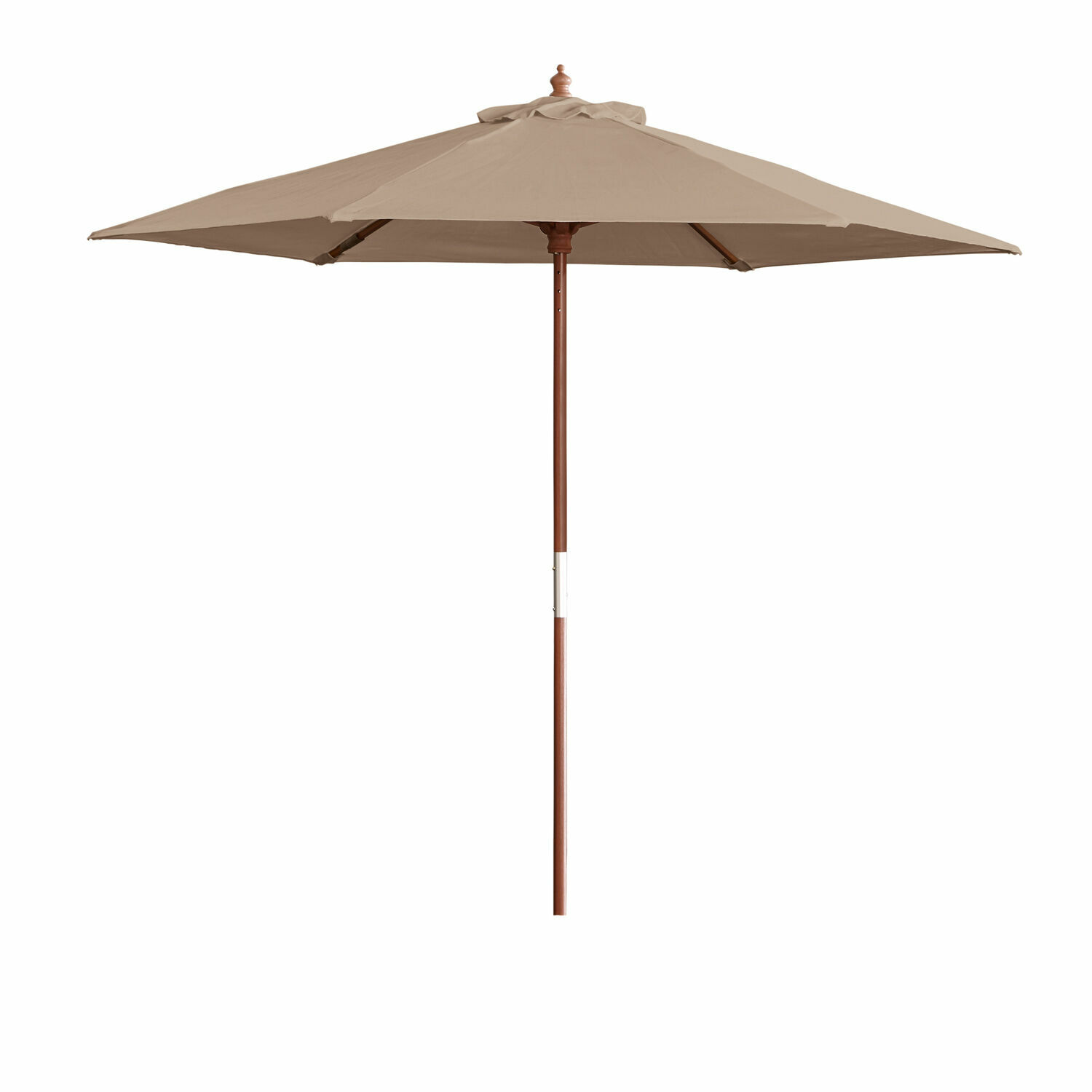 taupe Parasol Enfield taupe avec structure en bois, parfait pour terrasse et jardin, protection solaire efficace