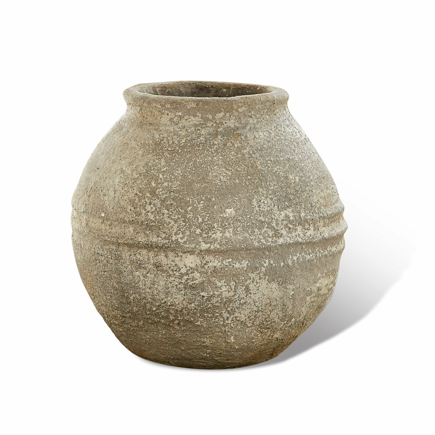 Vase décoratif Singnesse Vase rond en céramique grise brute au style rustique pour décoration intérieure