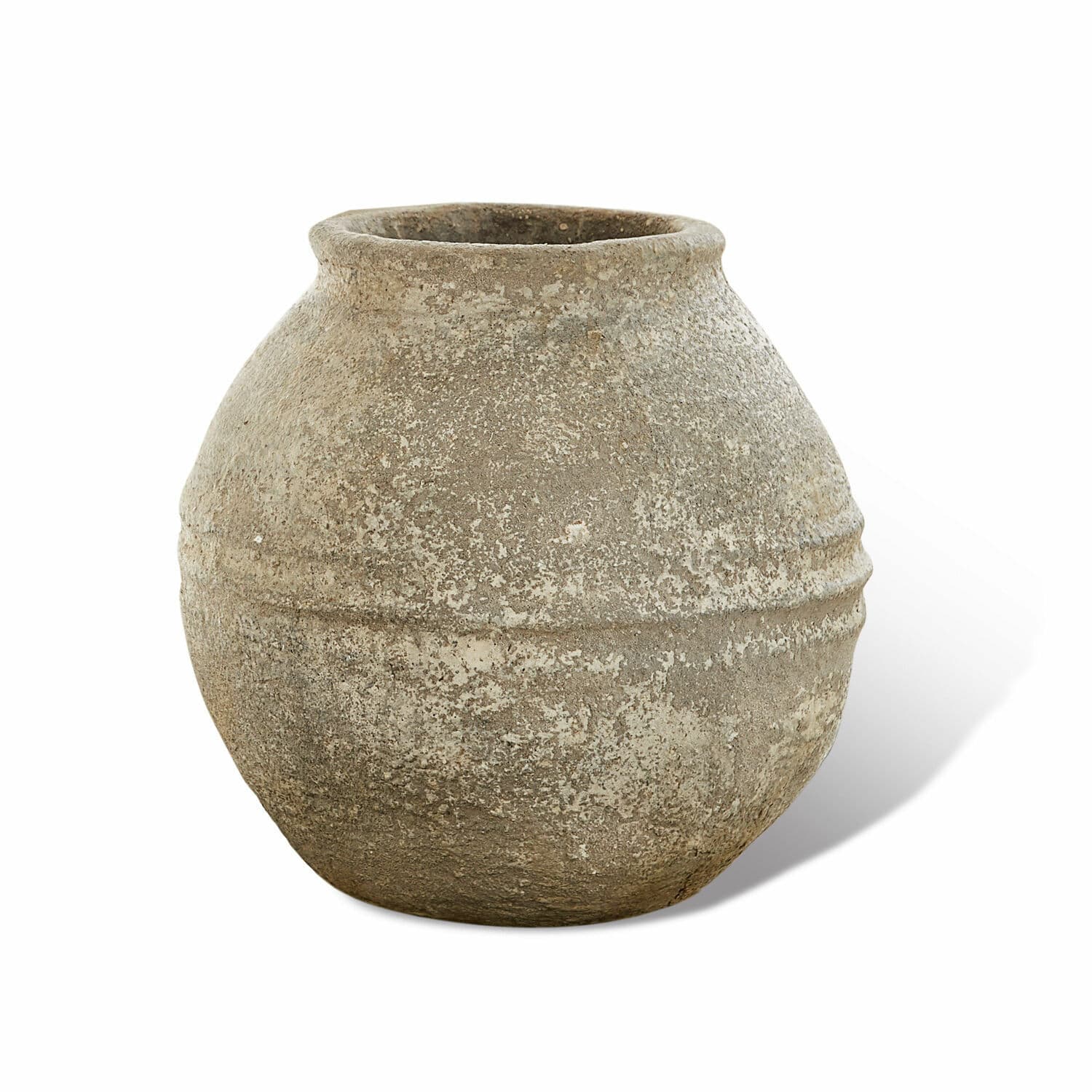 Vase décoratif Singnesse Vase rond en céramique grise brute au style rustique pour décoration intérieure