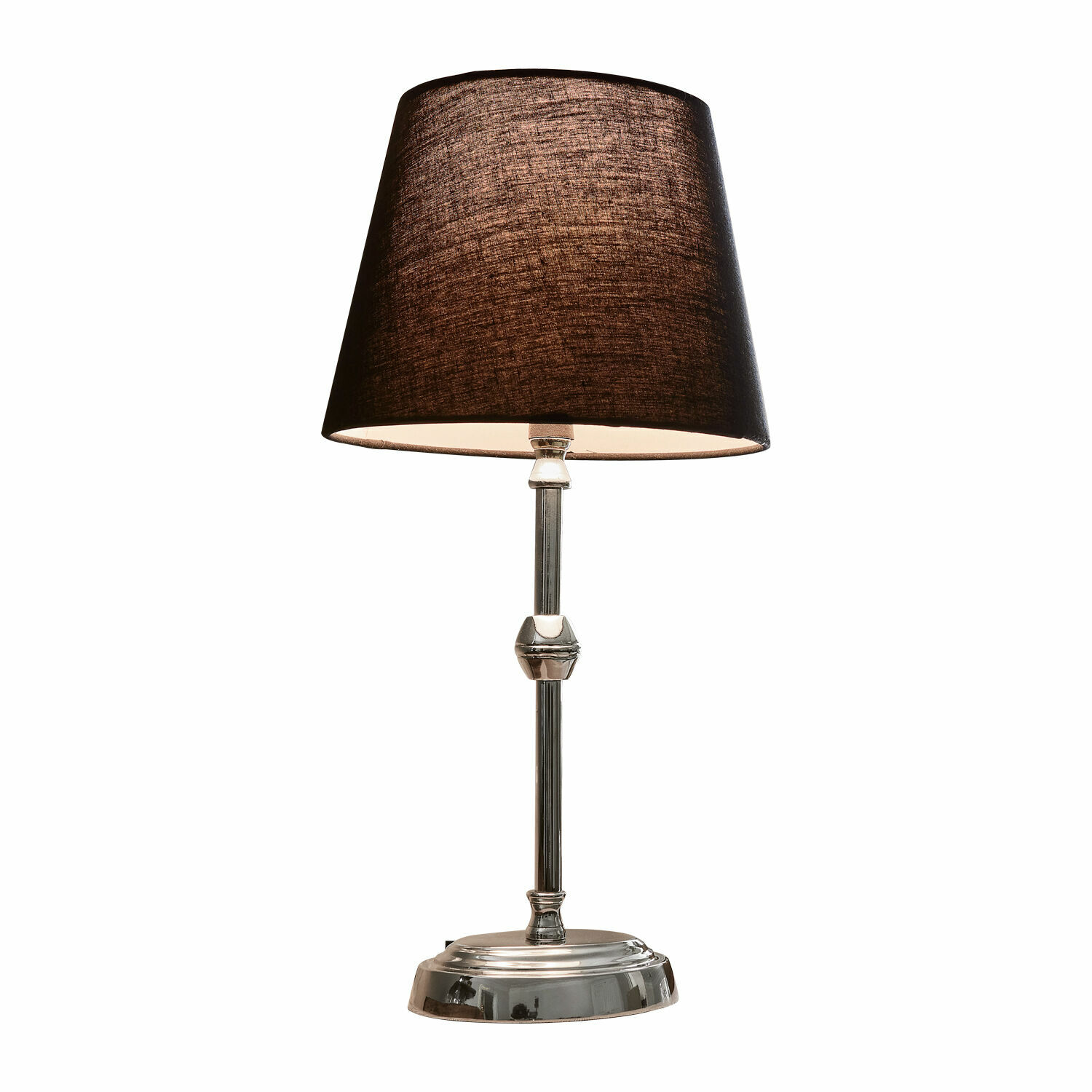 Lampe à poser Luceau Lampe de table élégante avec base en métal et abat-jour noir, parfaite pour salon ou bureau