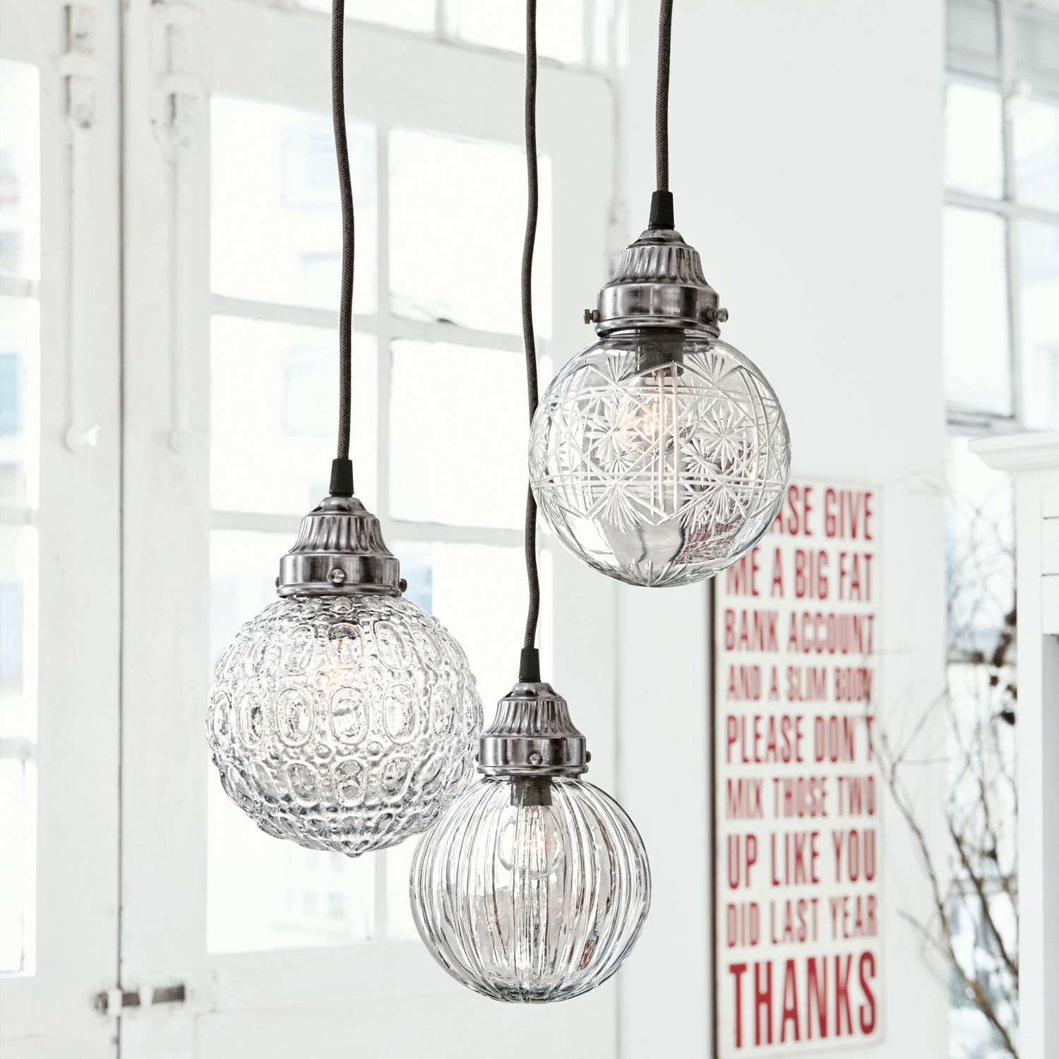 Lot de 3 suspensions Lidia