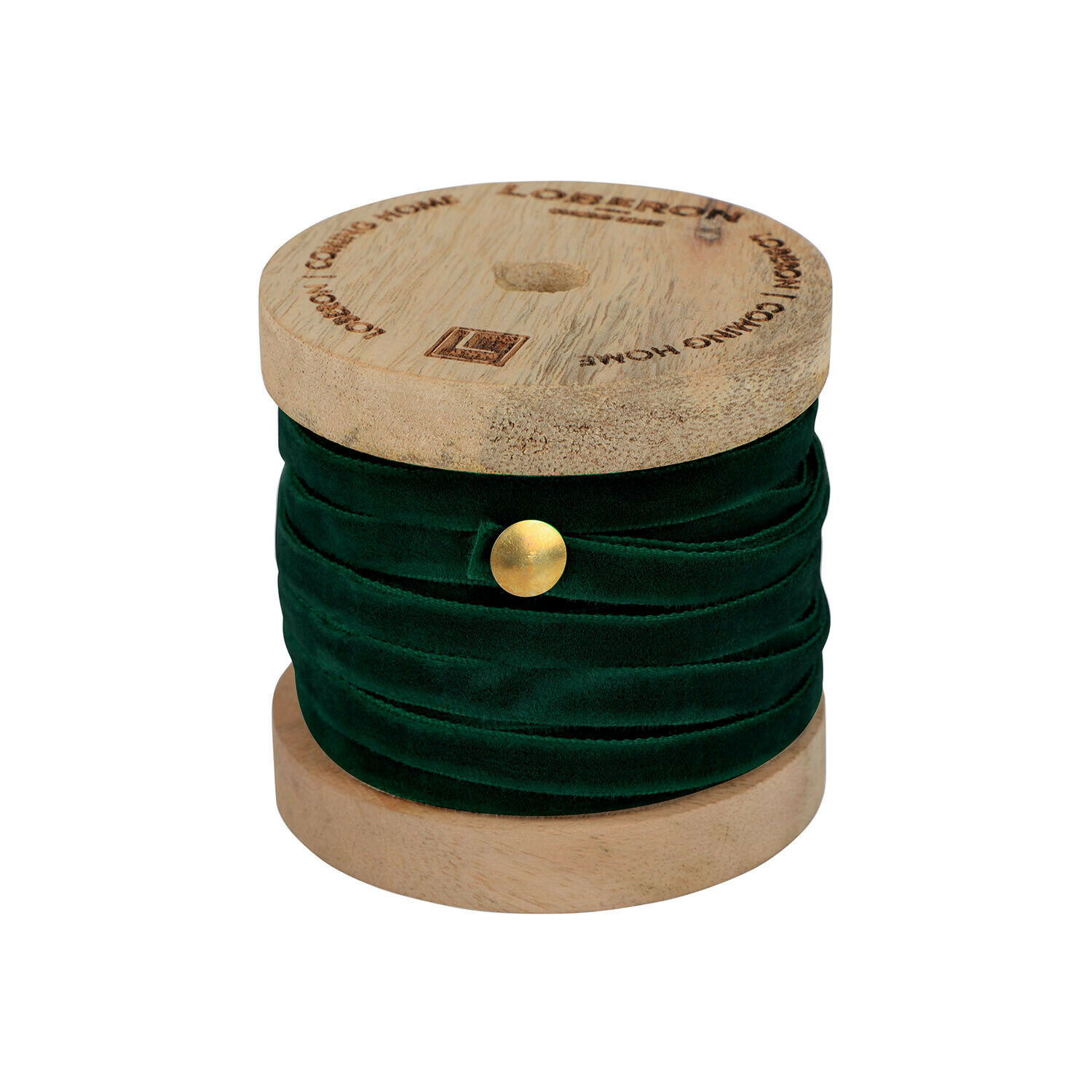 vert foncé Ruban en velours vert foncé Olessa en bobine en bois, ruban décoratif pour artisanat et cadeaux