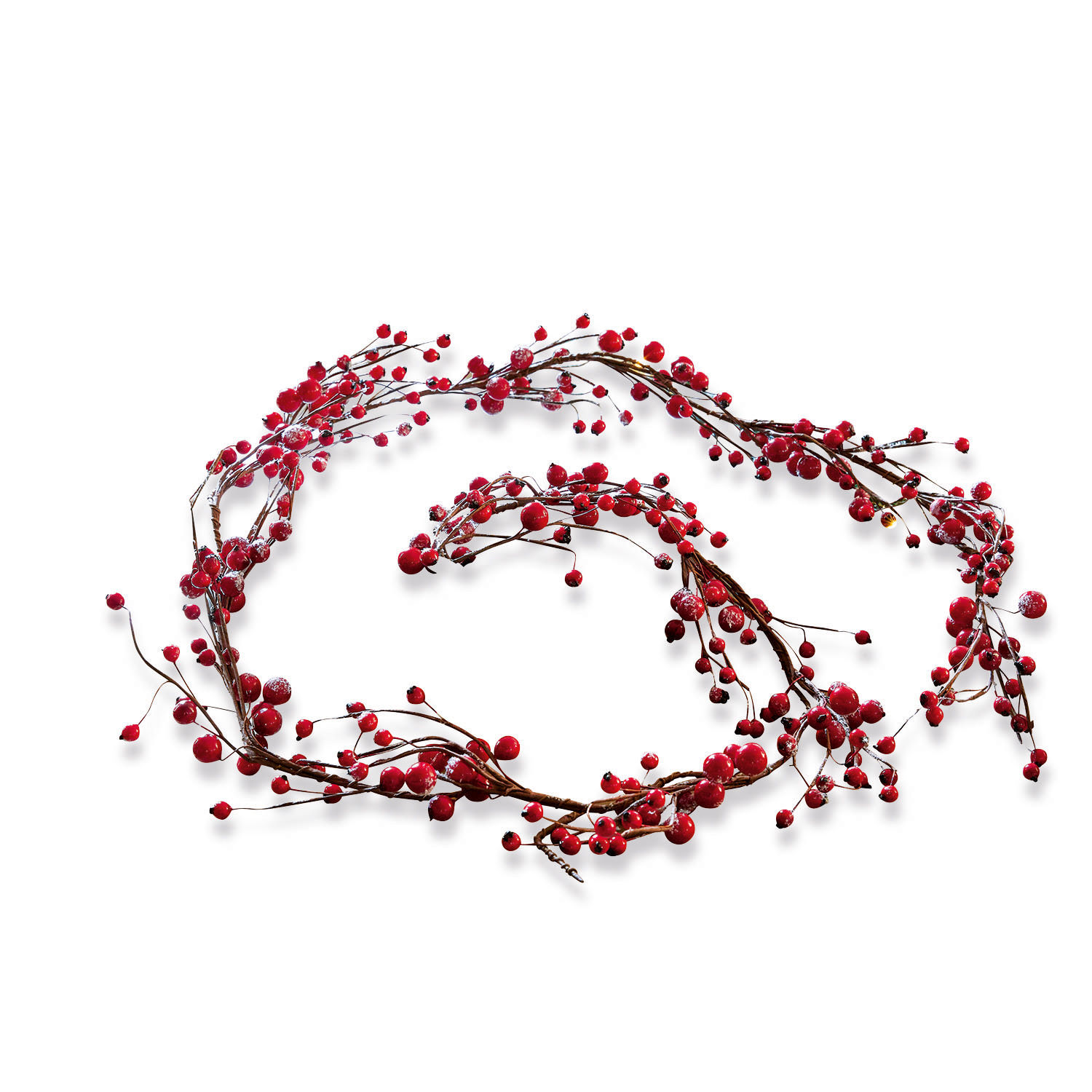 Guirlande Rimont Couronne décorative avec baies rouges artificielles sur branches pour décoration festive