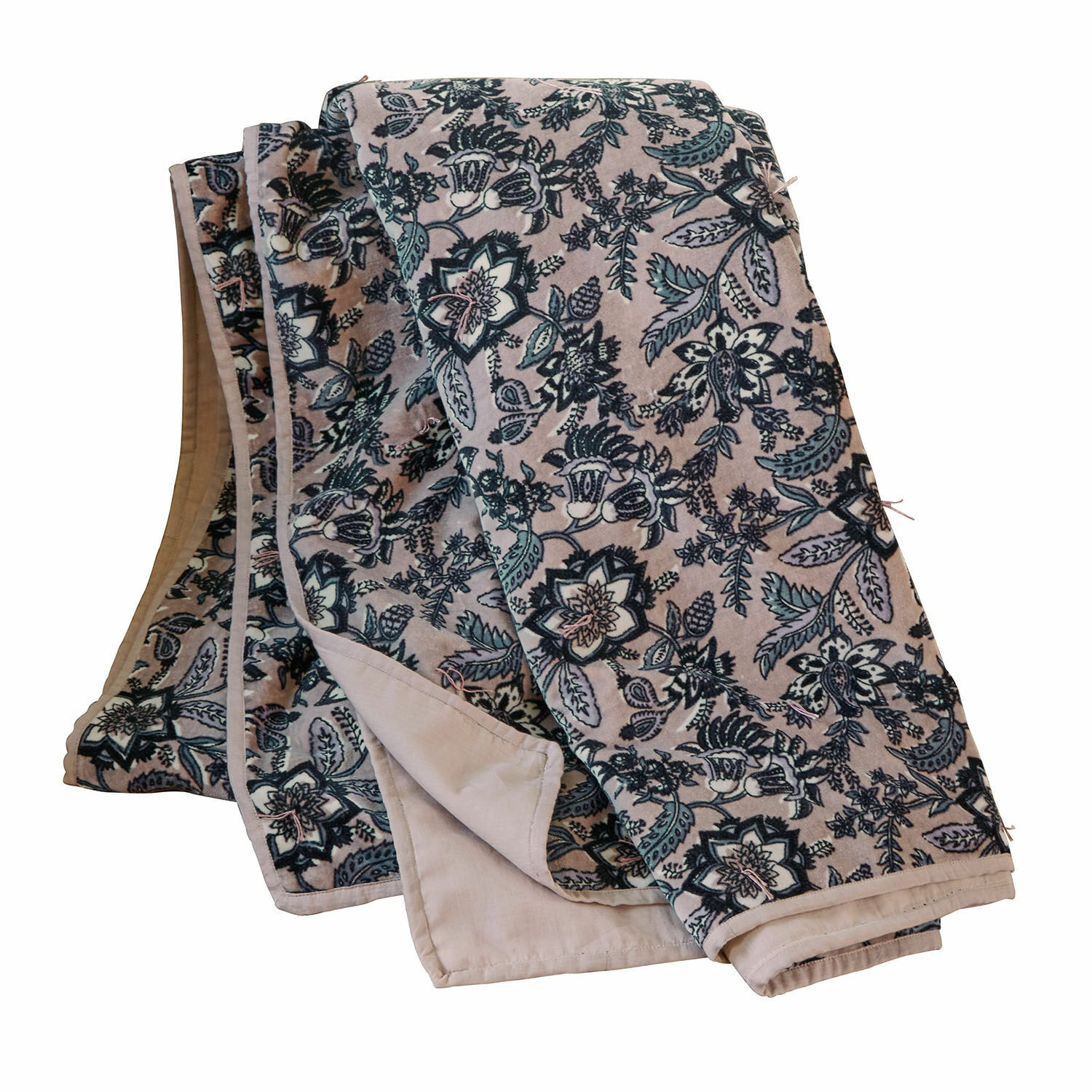 Plaid Elarion Plaid à motif floral beige et vert, tissu doux pour décoration intérieure et confort