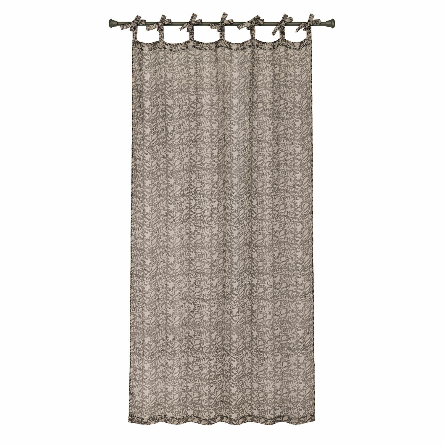 Rideau Ziradayn Rideau décoratif en coton beige avec motif feuilles marron, idéal pour salon moderne et cosy