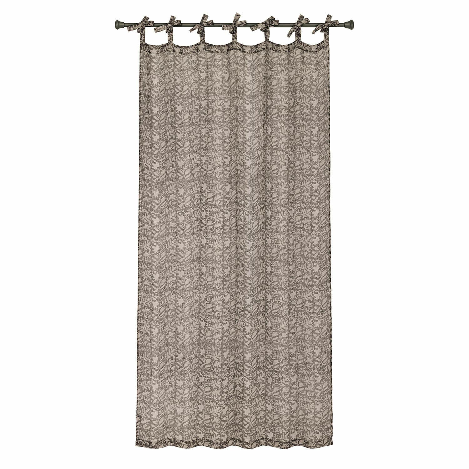 Rideau Ziradayn Rideau décoratif en coton beige avec motif feuilles marron, idéal pour salon moderne et cosy