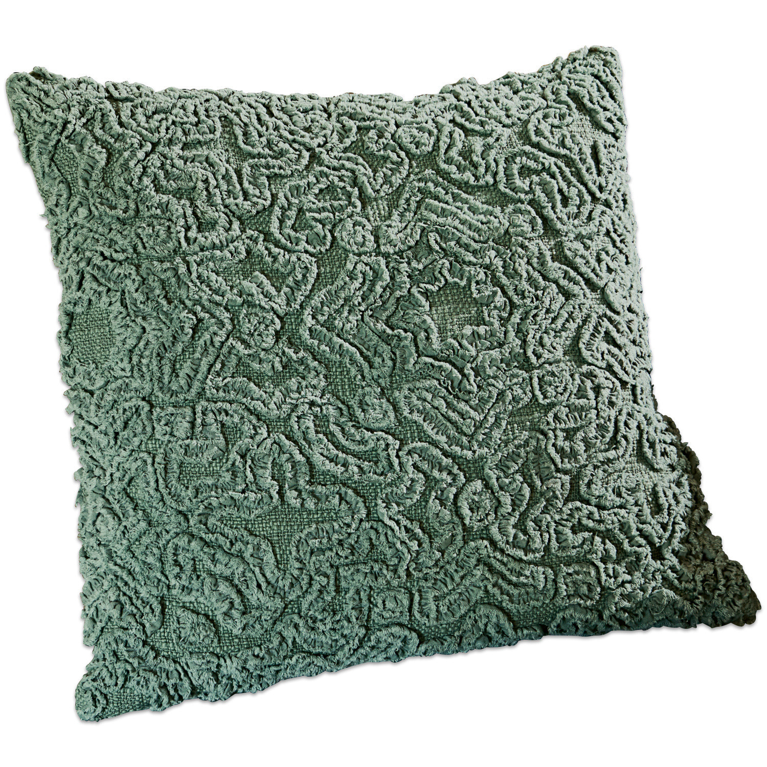 Coussin Alfie Coussin décoratif vert en tissu doux avec motif texturé pour salon confortable