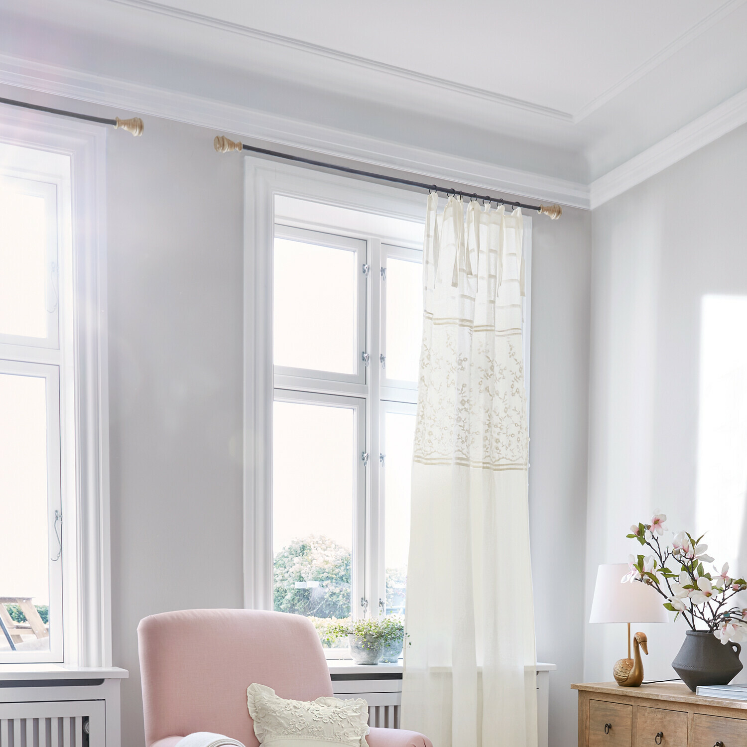 GARDINIA Tringle à Rideau Sans Perçage 60-100 Cm Blanc – Fixation Tension Facile Et Solide !