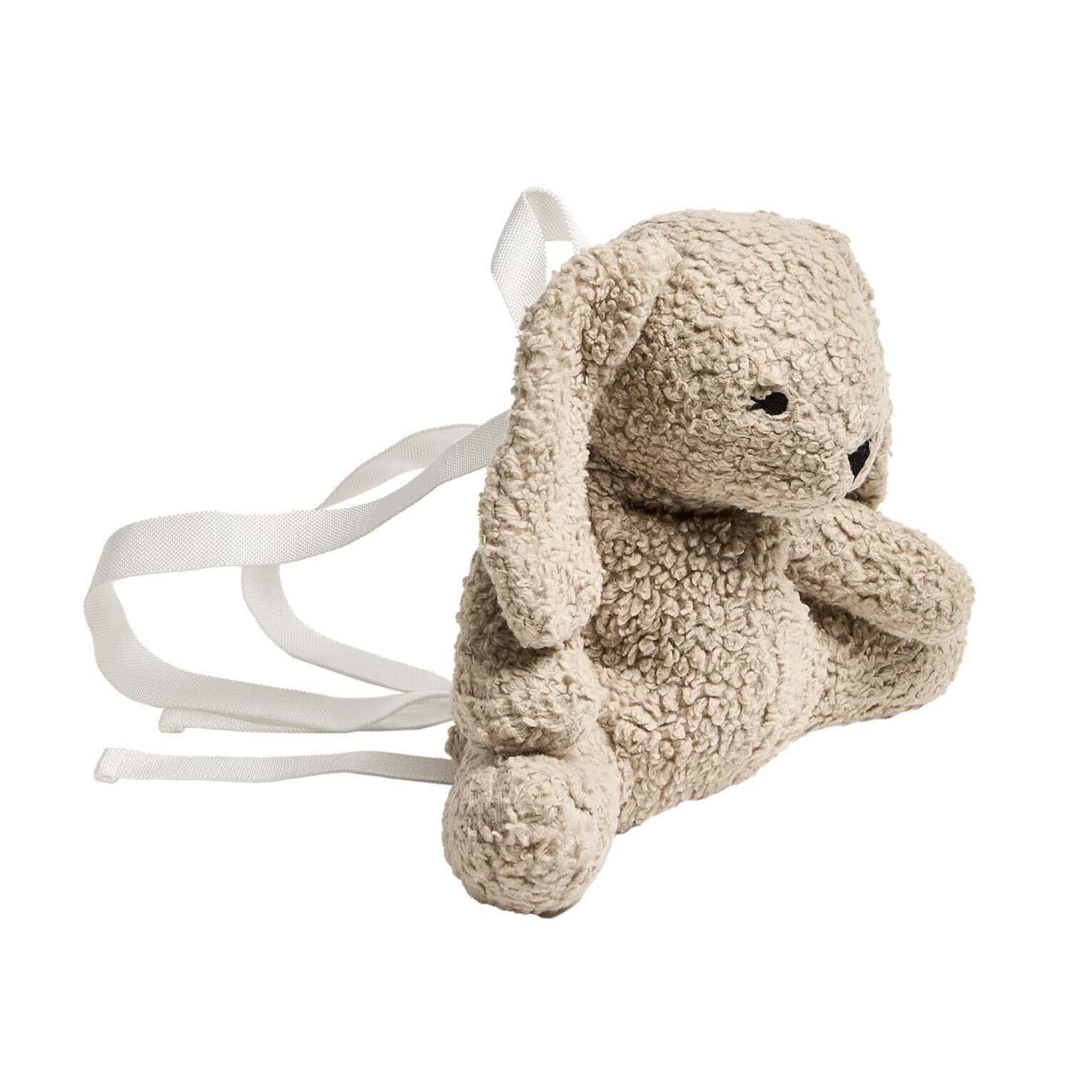Sac à dos pour lapin Fluffernap Sac à dos enfant en forme de lapin en peluche beige doux, parfait pour transporter des jouets