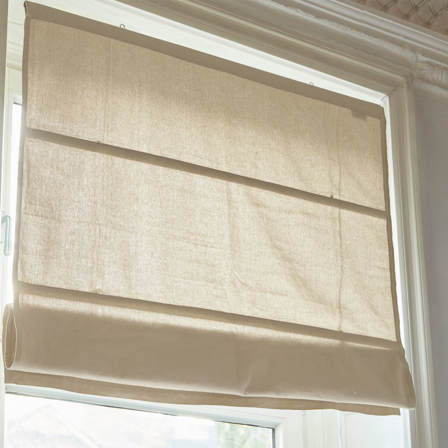 Store bateau Fides Store bateau beige en tissu naturel, décoration de fenêtre élégante pour intérieur moderne