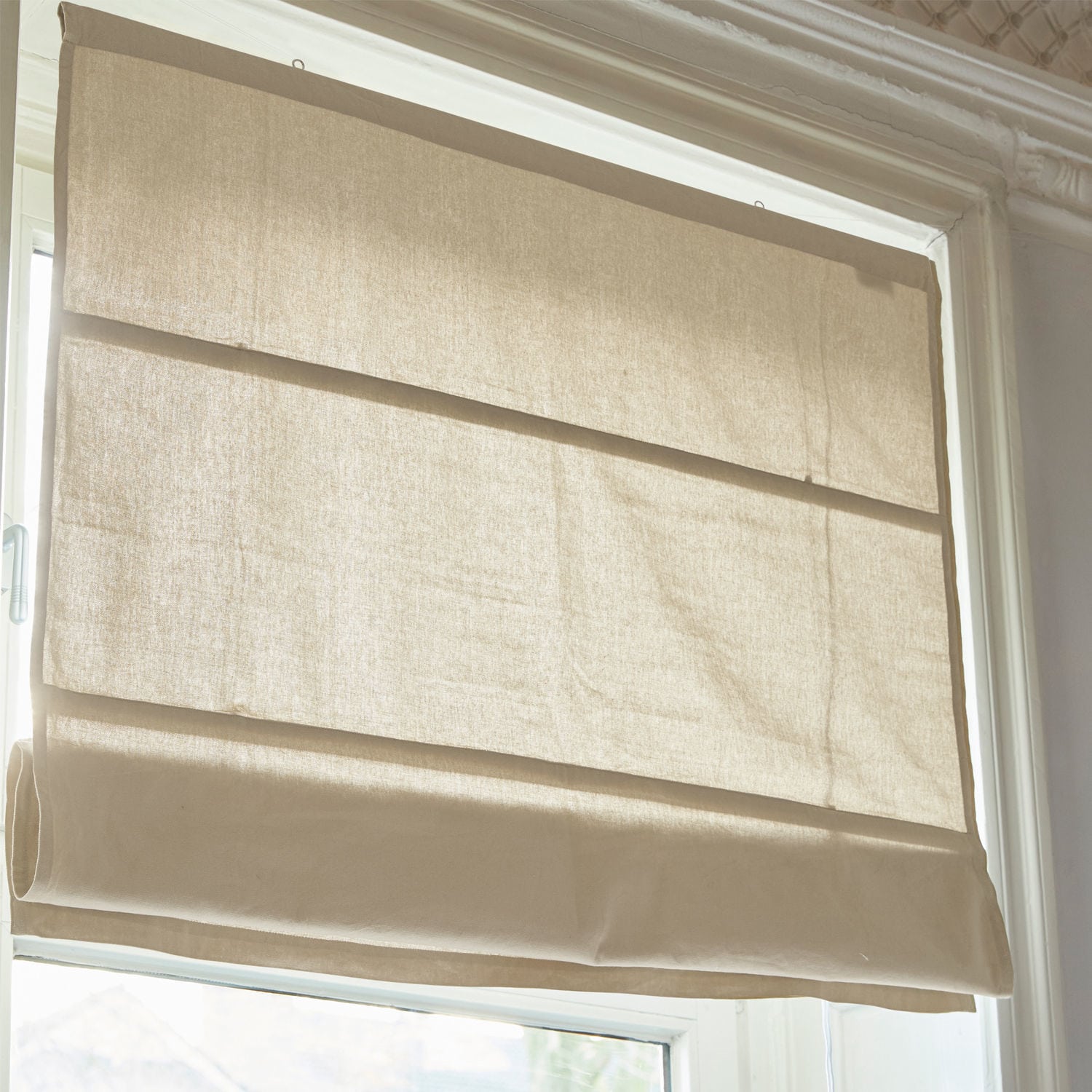 Store bateau Fides Store bateau beige en tissu naturel, décoration de fenêtre élégante pour intérieur moderne