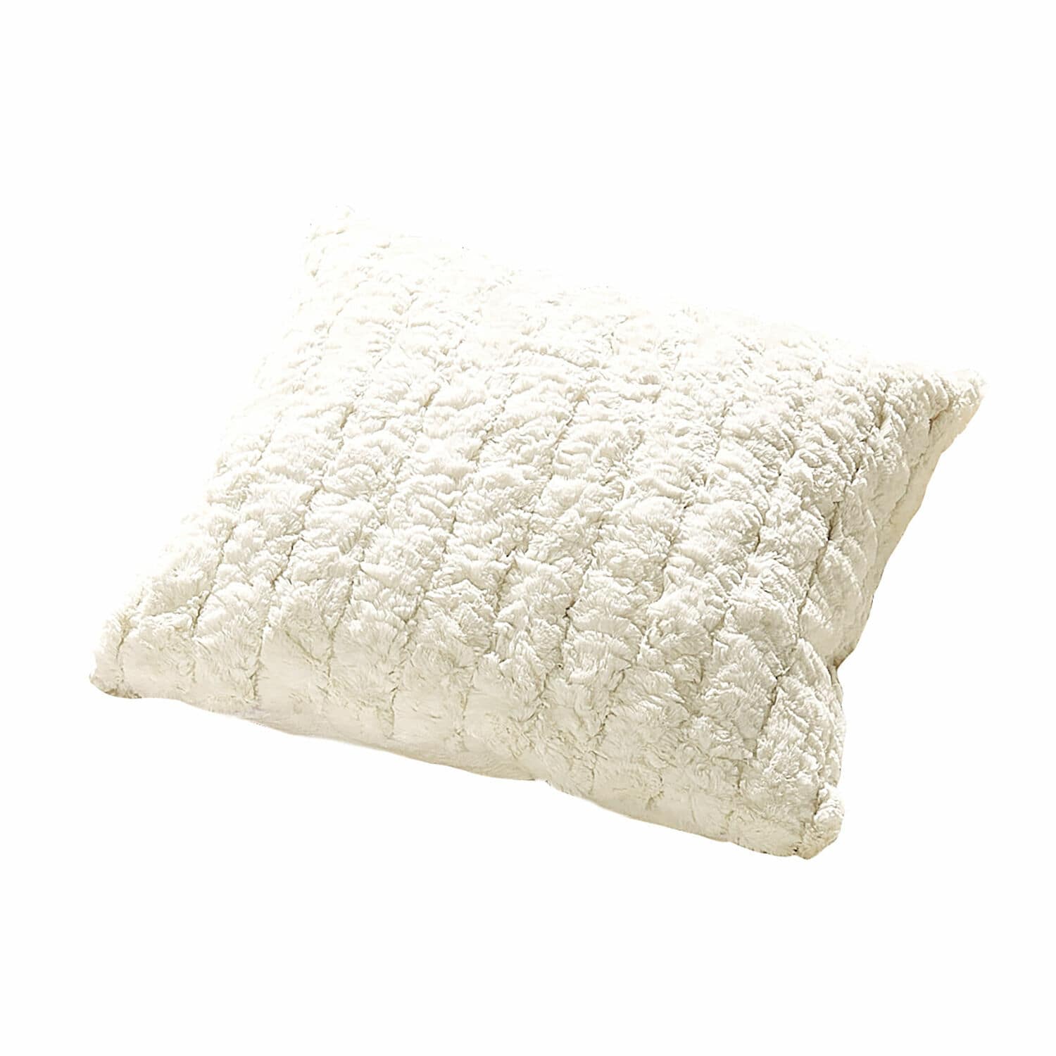 Housse de coussin Dorelice Coussin crème doux en tissu pelucheux avec motif décoratif, parfait pour le salon