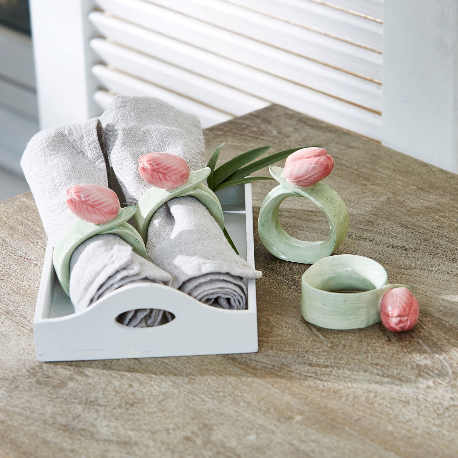Lot de 4 ronds de serviettes Monique