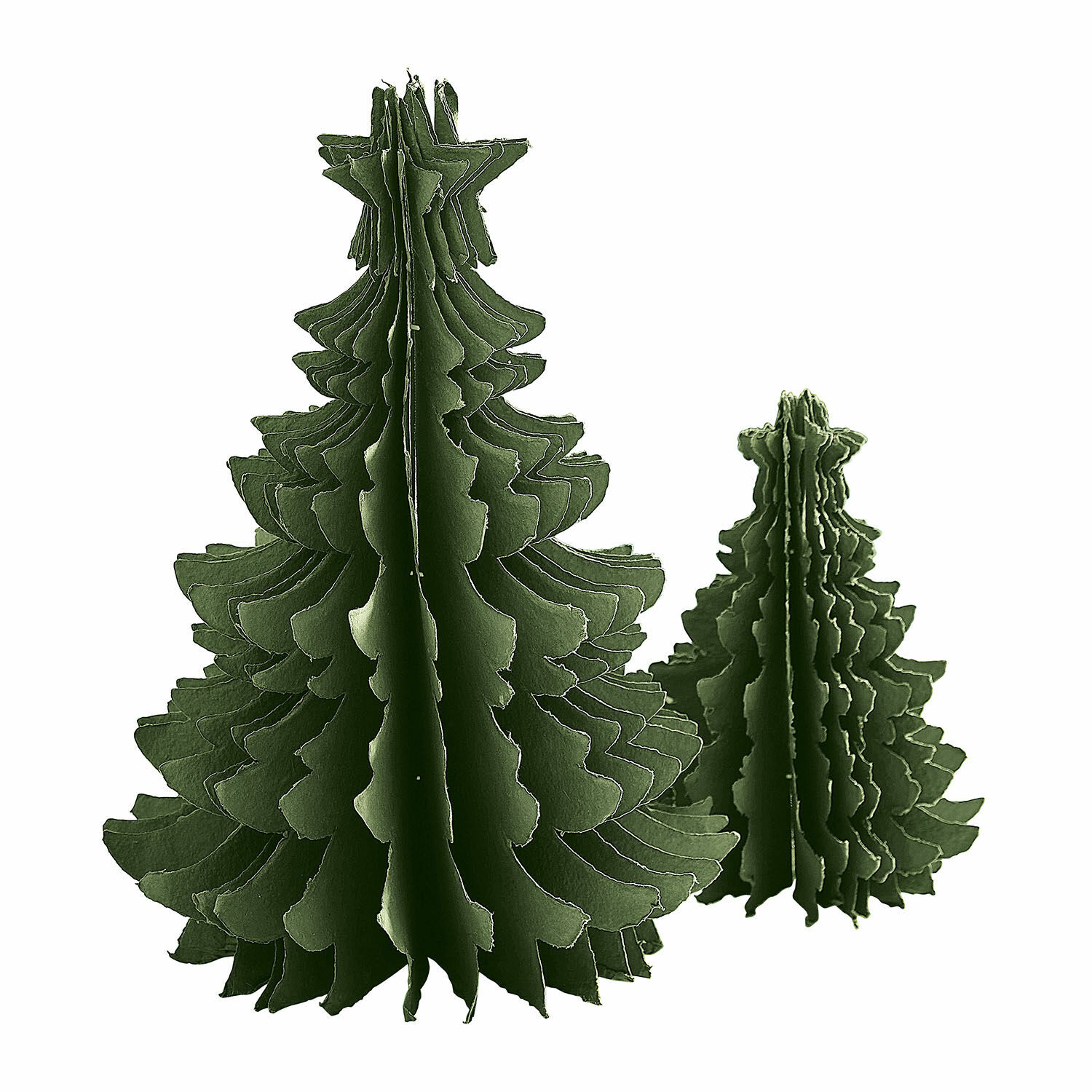 vert Ensemble de 2 sapins décoratifs en papier vert, décoration de Noël intérieure