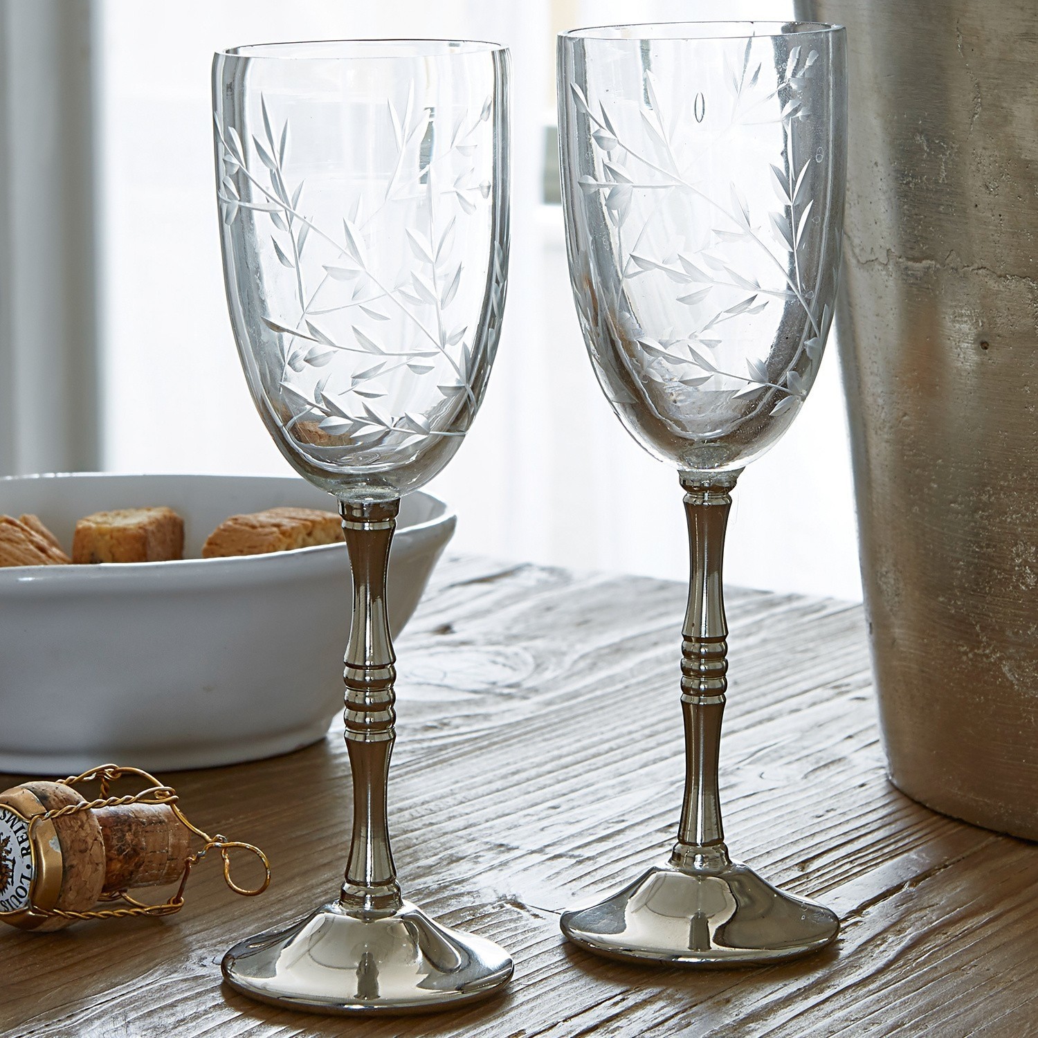 Lot de 2 verres à vin Mérial