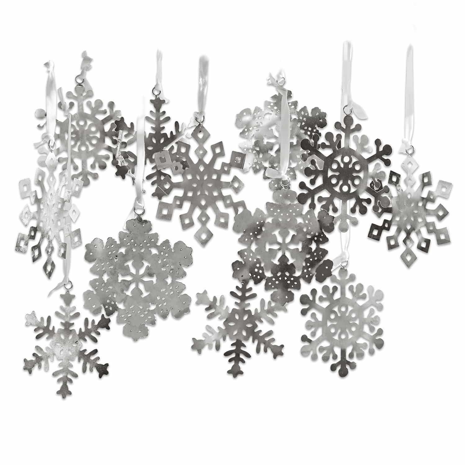 Lot de 12 décorations de Noël Flocon de neige