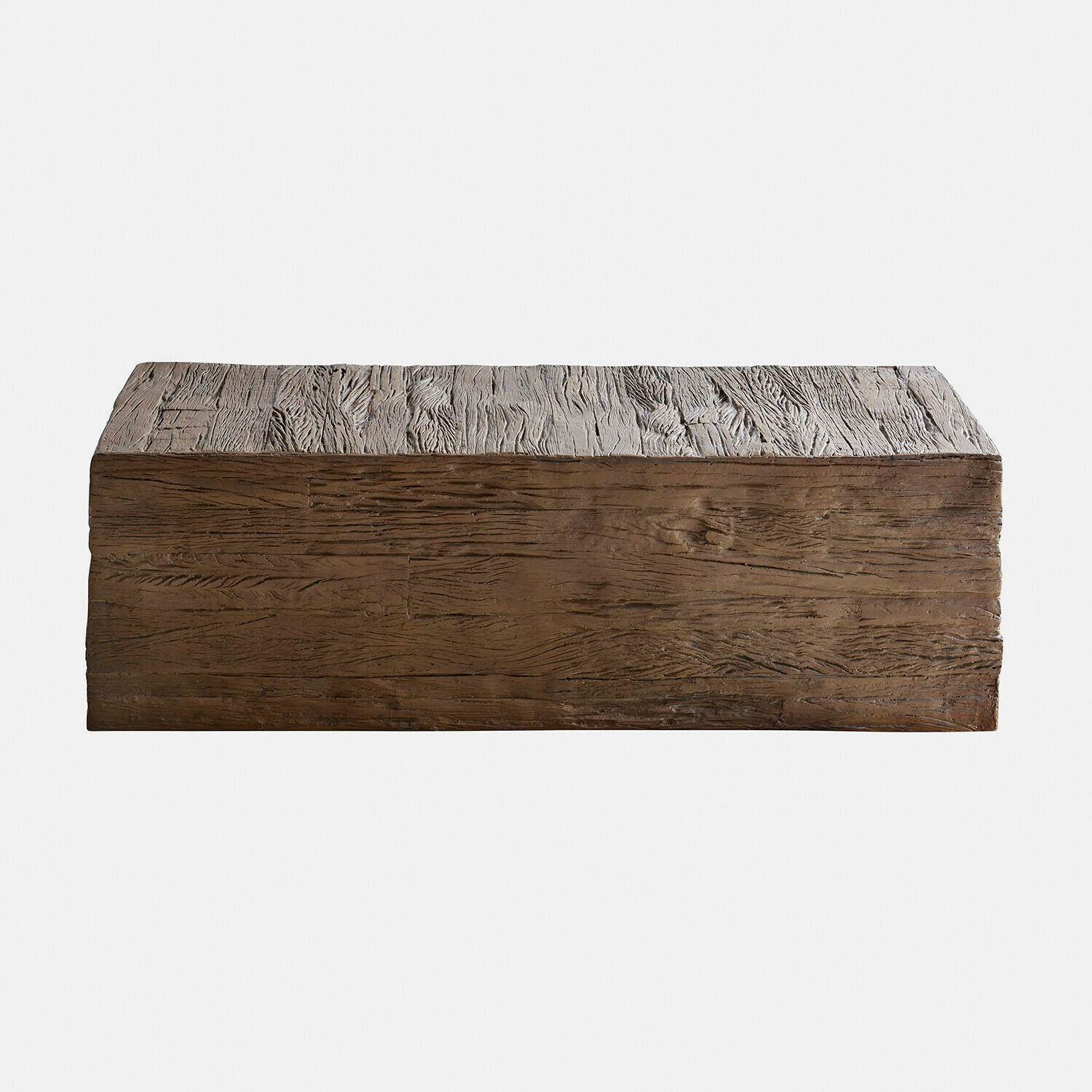 Table basse Fenwarden Table basse rectangulaire en bois brun avec texture bois marquée pour salon moderne