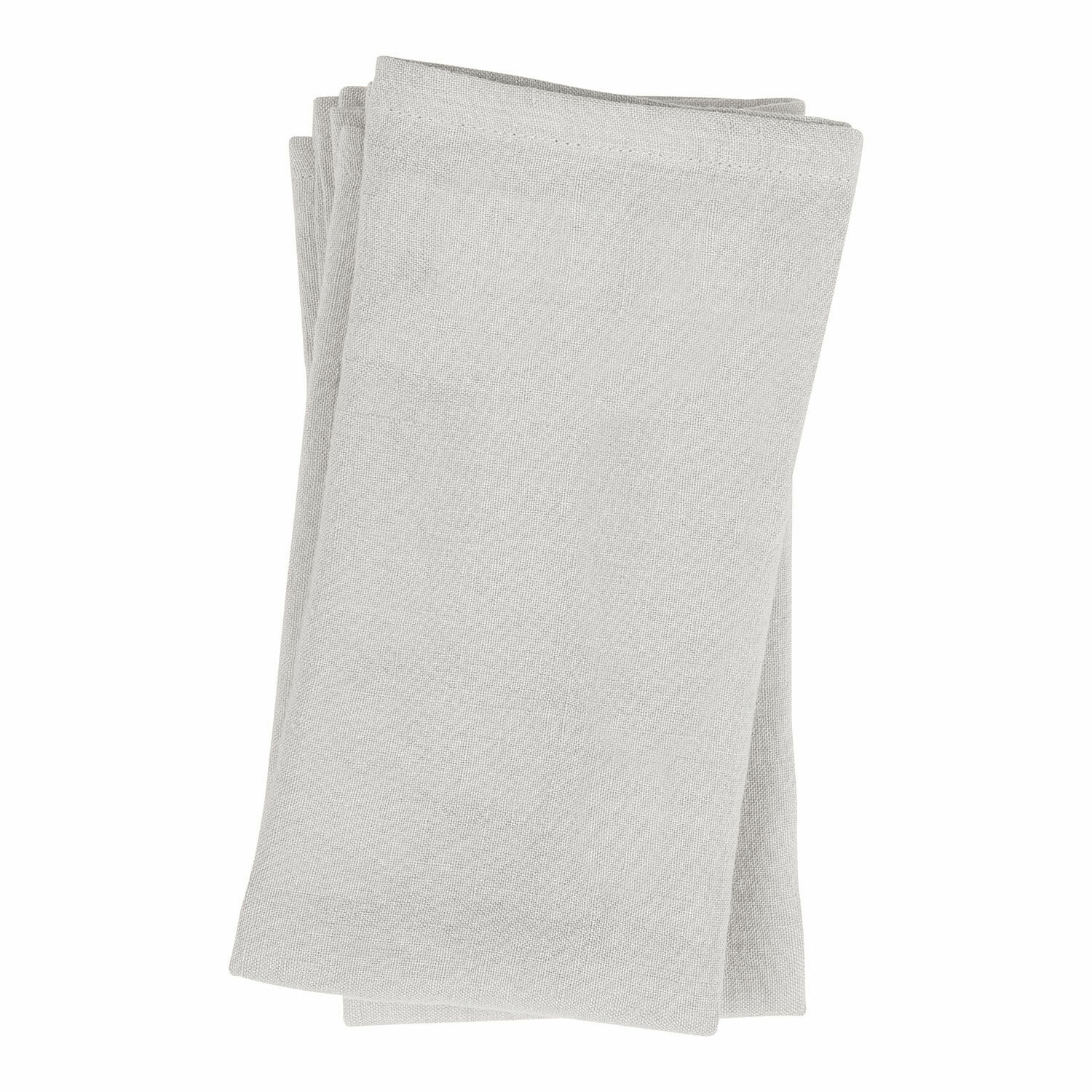 Lot de 4 serviettes Ghis Nappe en lin gris clair à texture lisse, parfaite pour la décoration de table et d'intérieur
