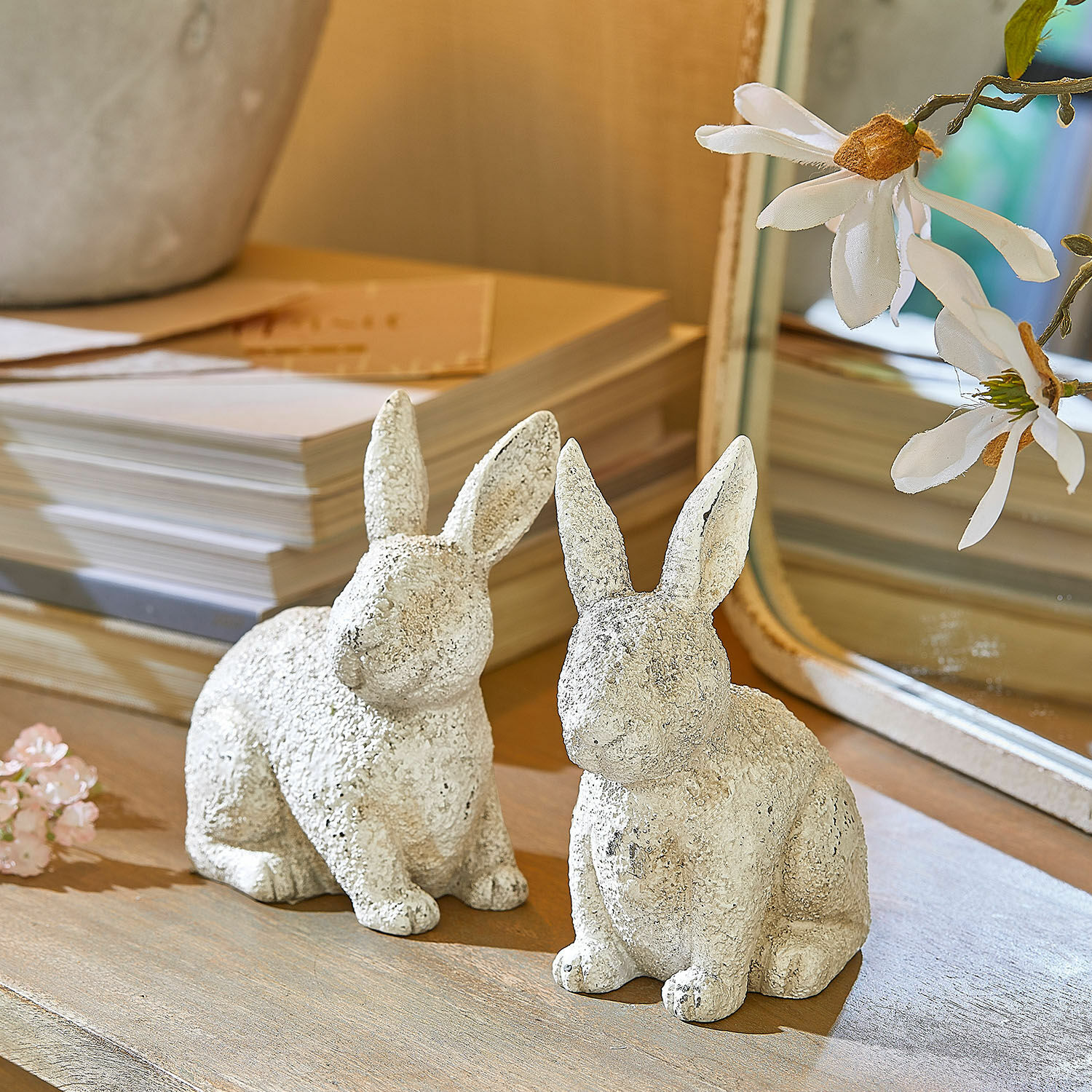 Lot de 2 lapins décoratifs Samirah