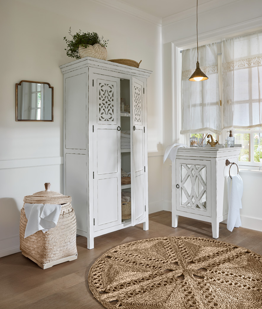 Salle de bains en blanc