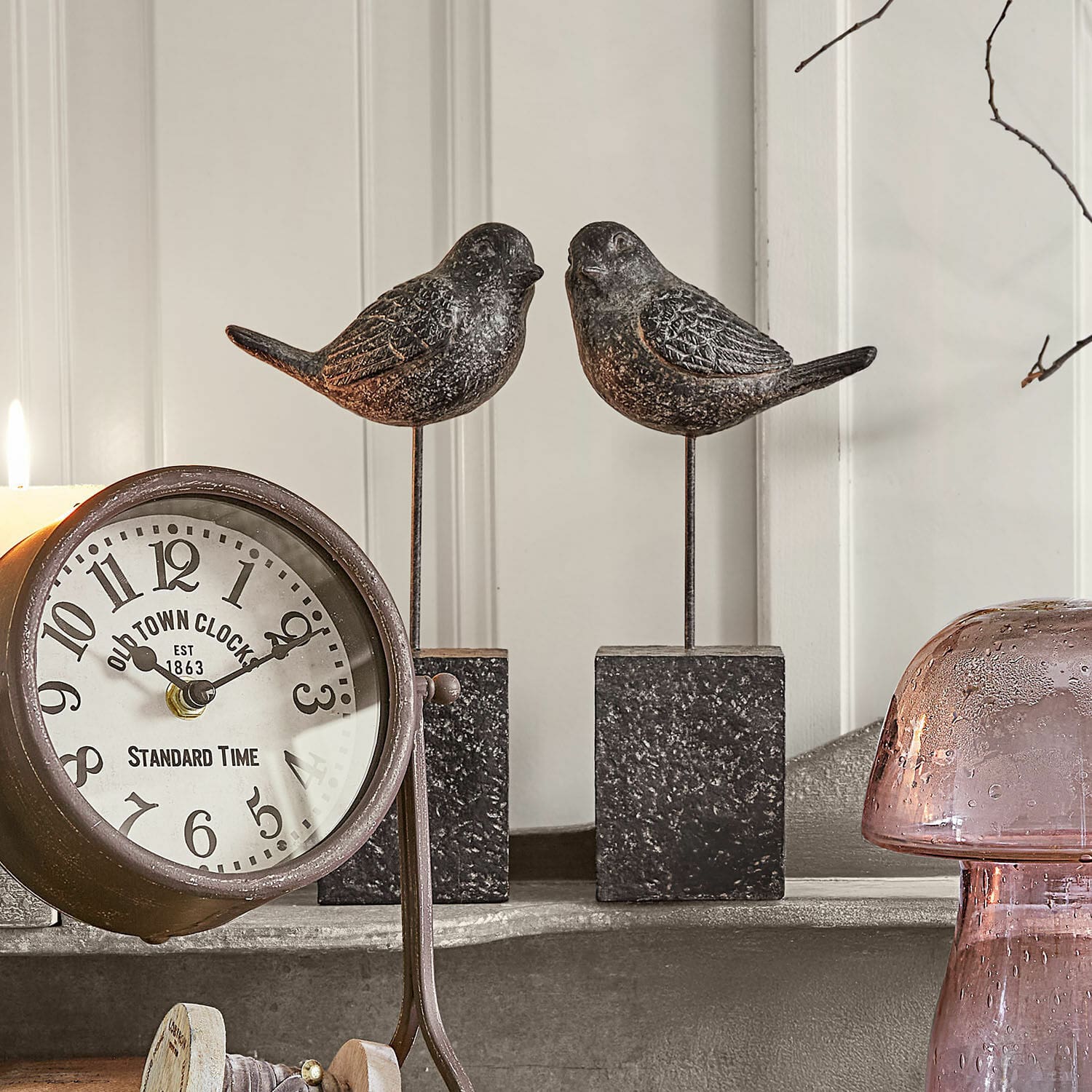 Lot de 2 oiseaux décoratifs Juxivel