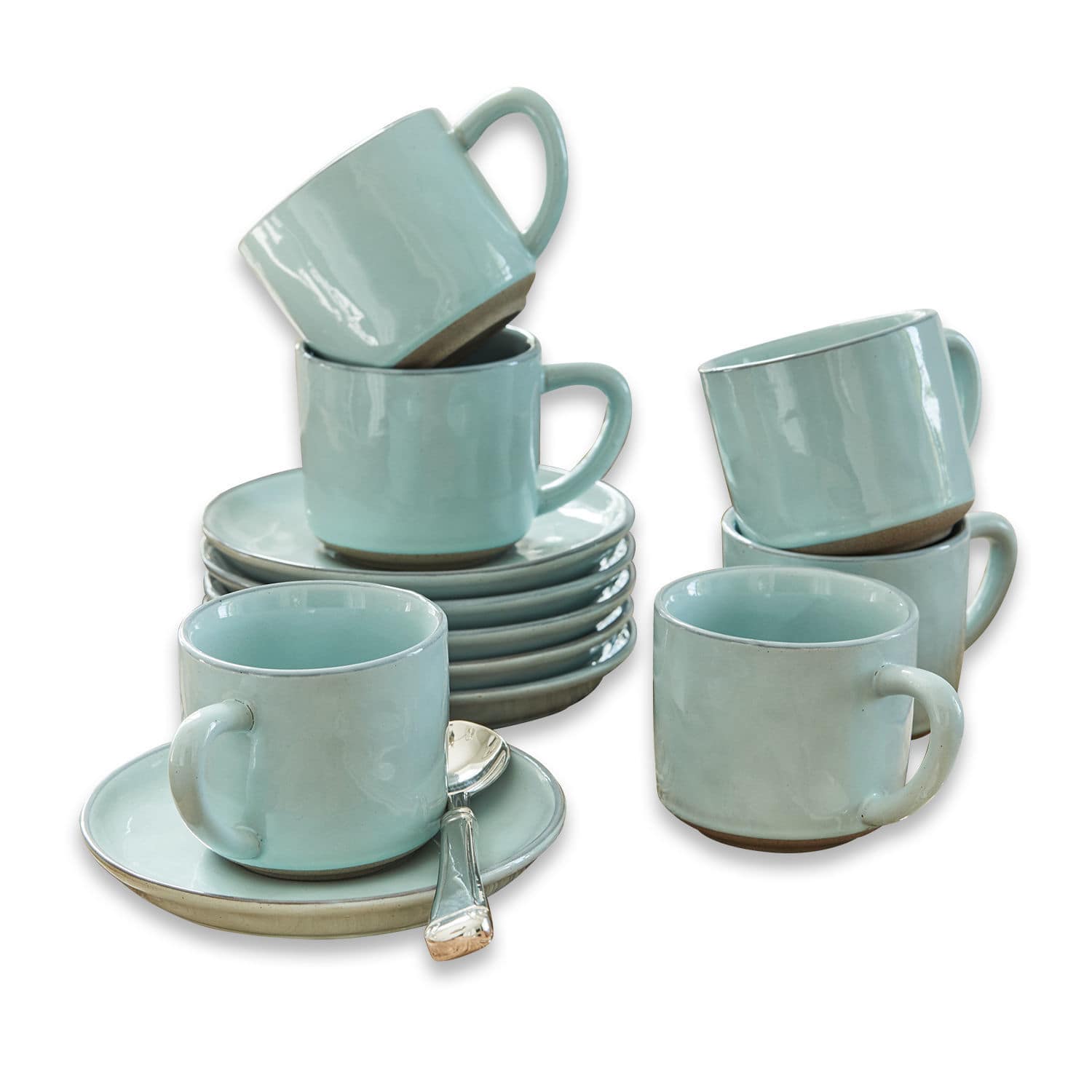 Lot de 6 tasses et soucoupes Biarré