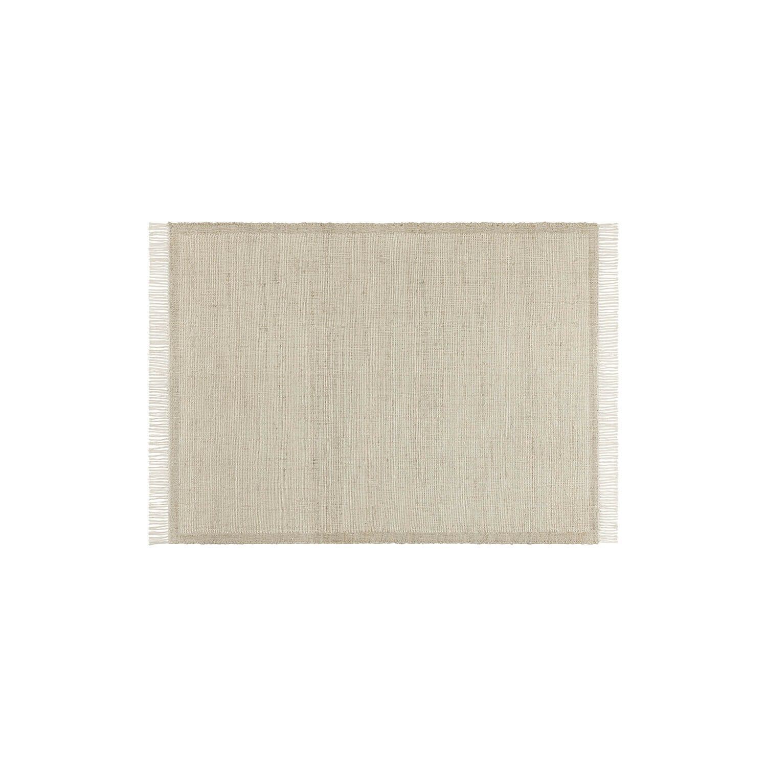 Tapis Placidia Tapis beige rectangulaire en matière naturelle avec franges, parfait pour salon ou chambre à coucher