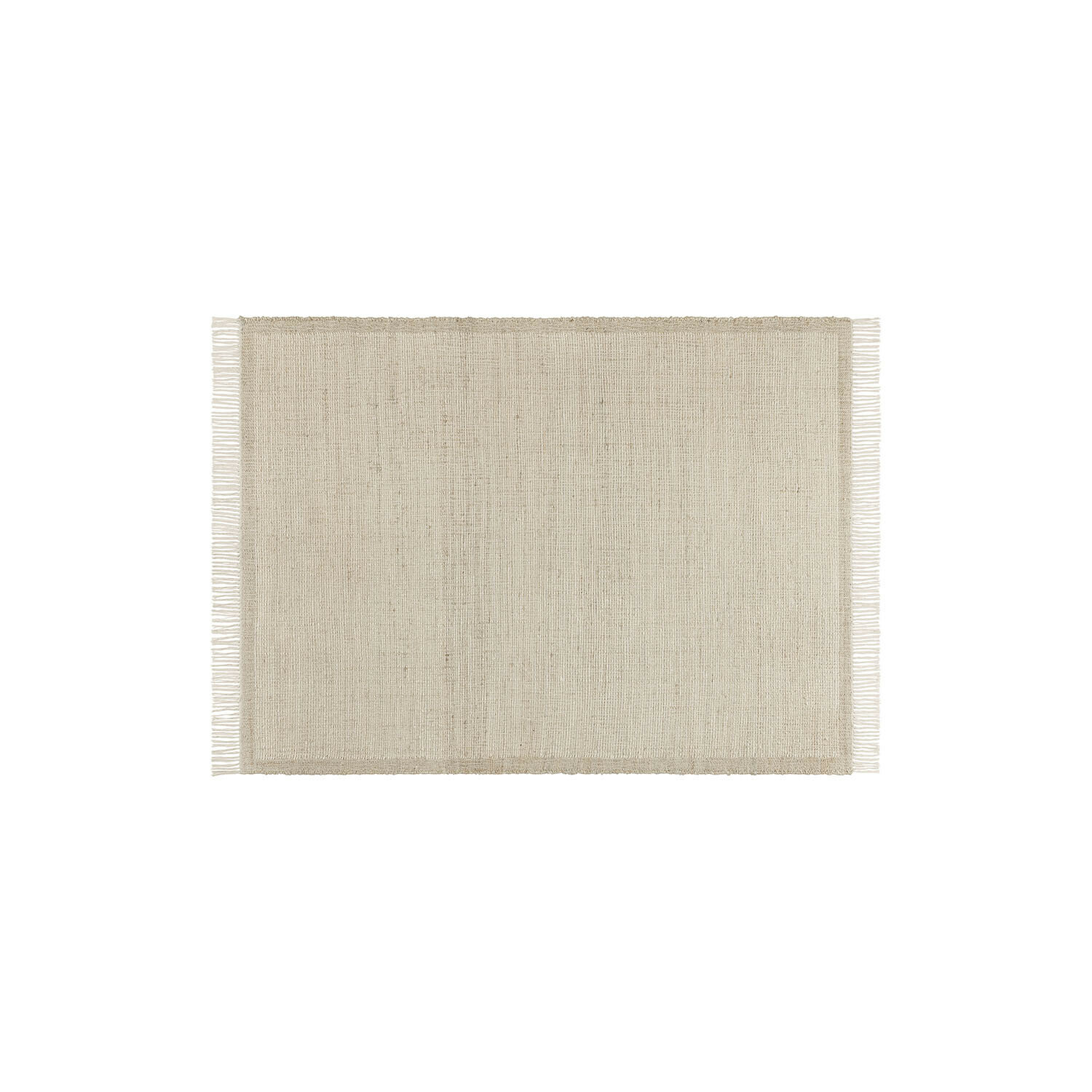 Tapis Placidia Tapis beige rectangulaire en matière naturelle avec franges, parfait pour salon ou chambre à coucher