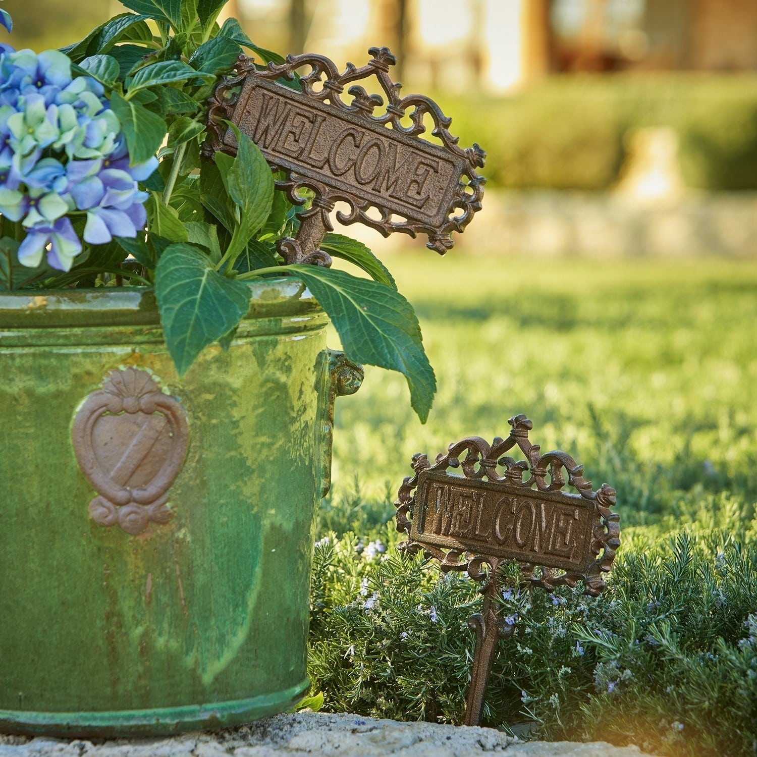 Lot de 2 décorations de jardin Basseux