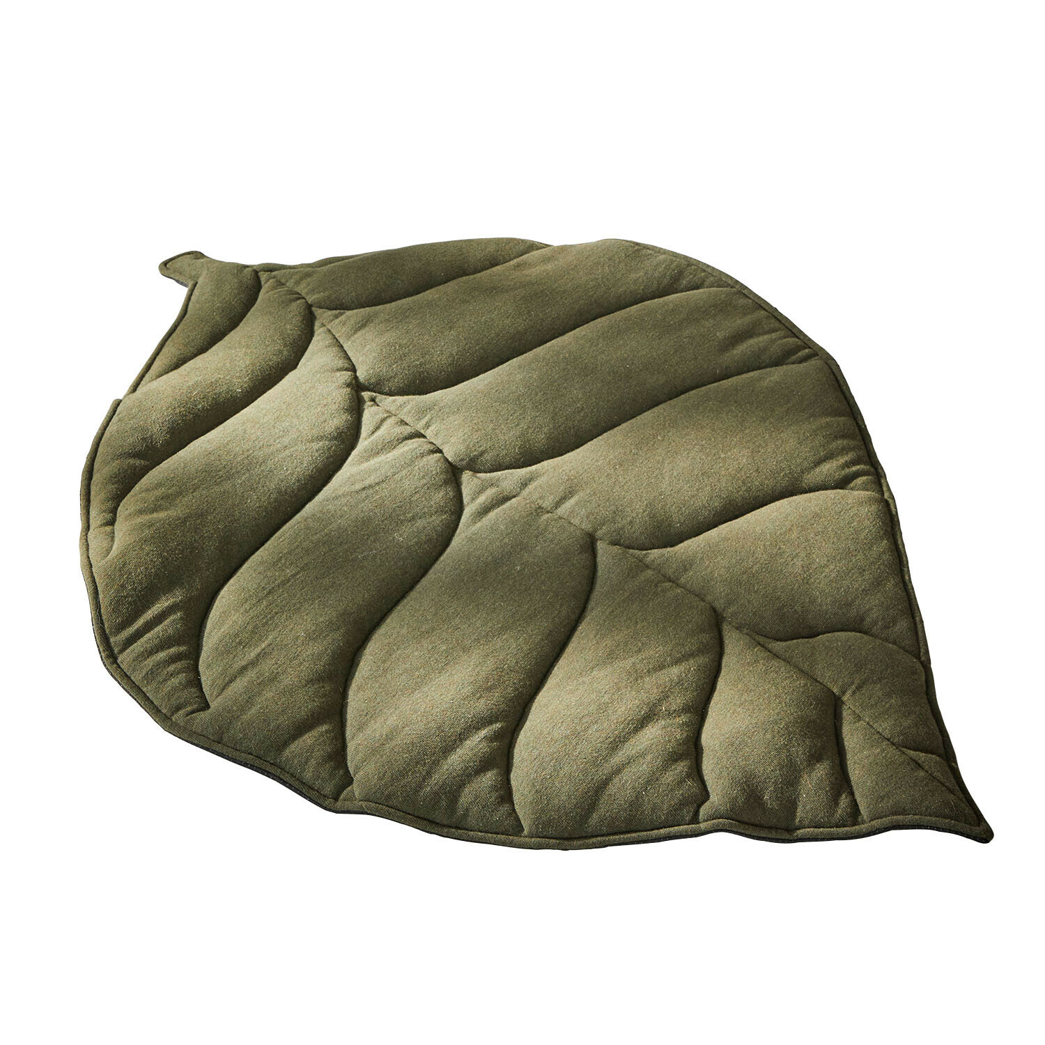 Coussin doux en forme de feuille couleur olive, décoratif et confortable pour la maison