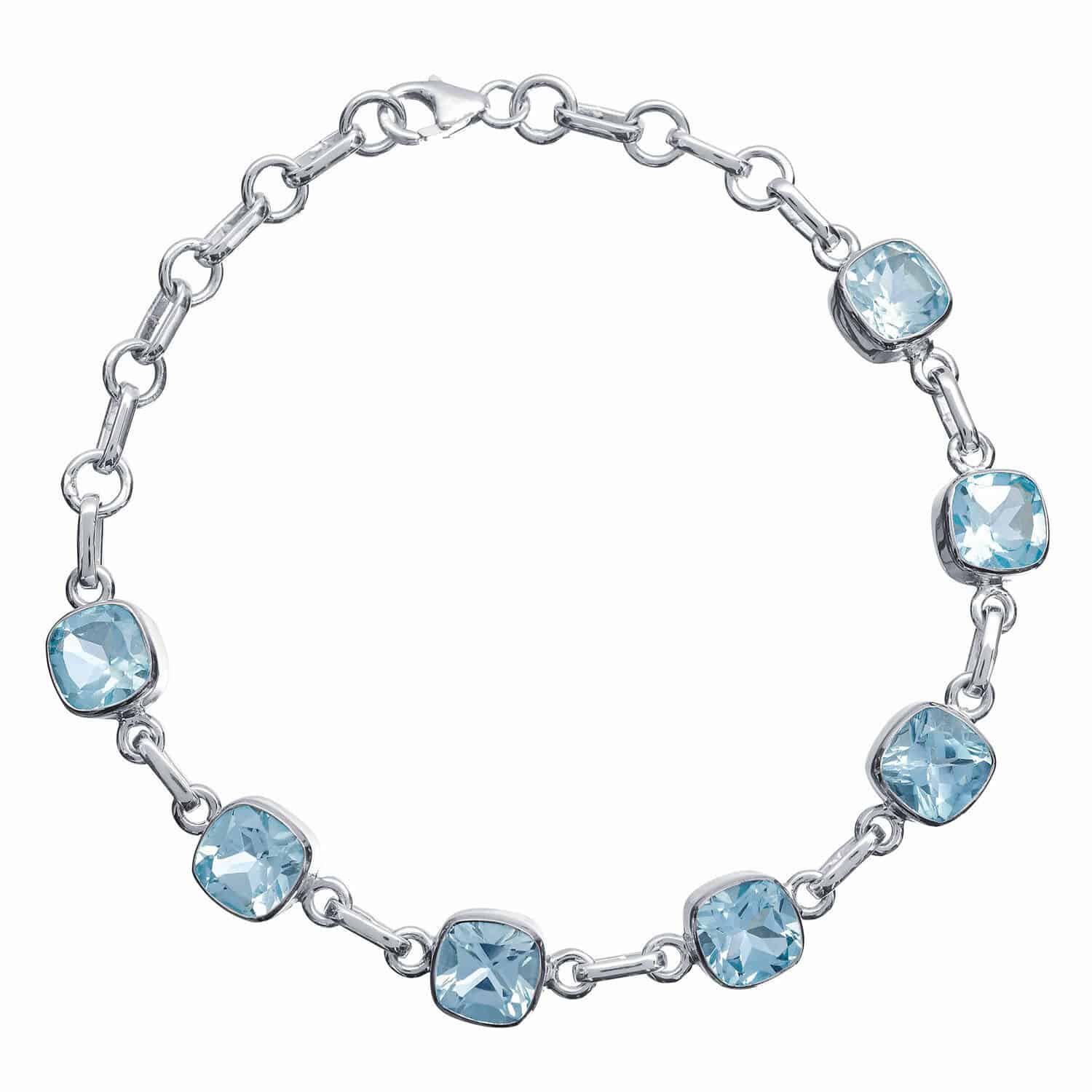 Bracelet Lilianne Bracelet en argent avec pierres bleues, bijou élégant pour femme